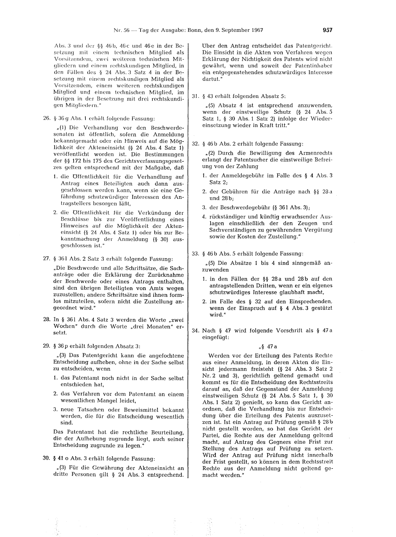 BGBl. 1967, Seite 957 — Originalseite als Abbildung
