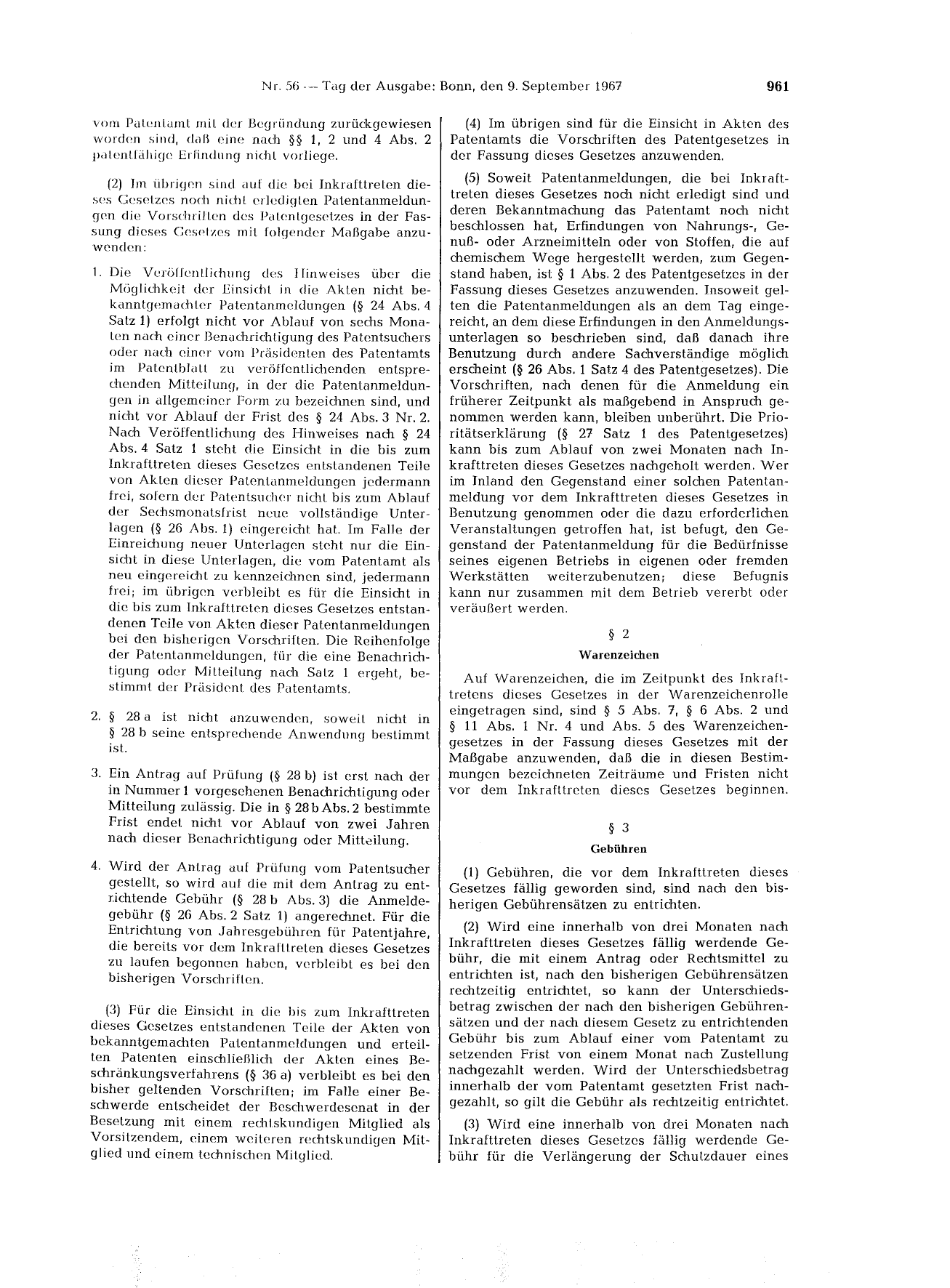 BGBl. 1967, Seite 961 — Originalseite als Abbildung