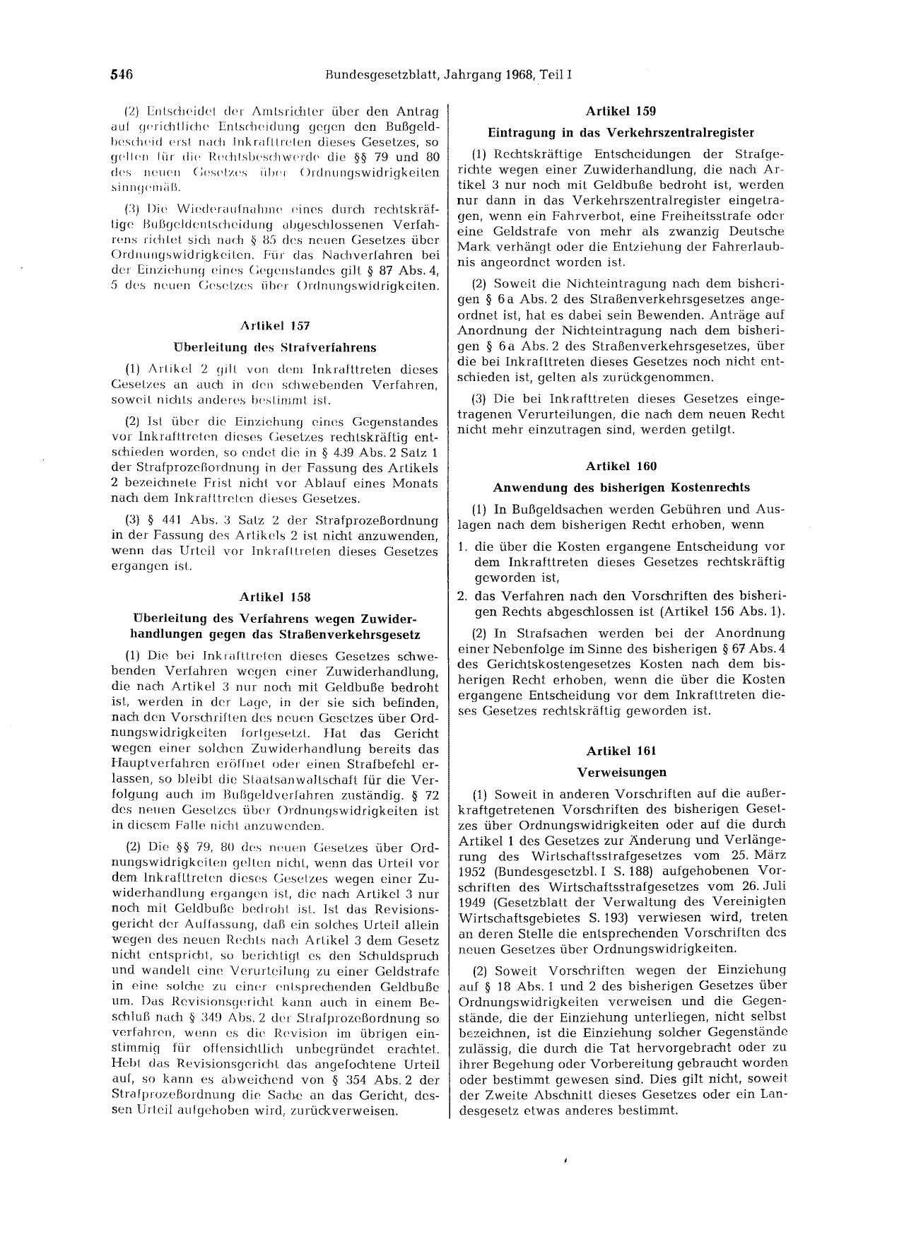 BGBl. 1968, Seite 546 — Originalseite als Abbildung