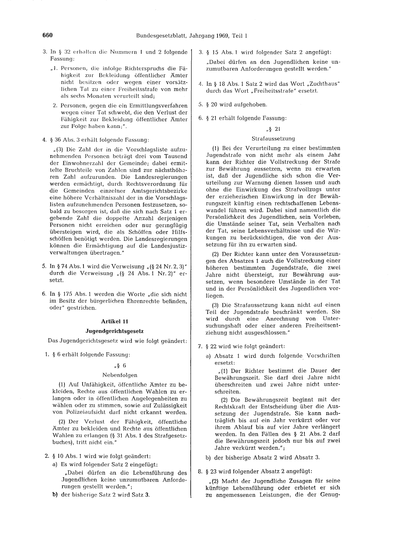 BGBl. 1969, Seite 660 — Originalseite als Abbildung
