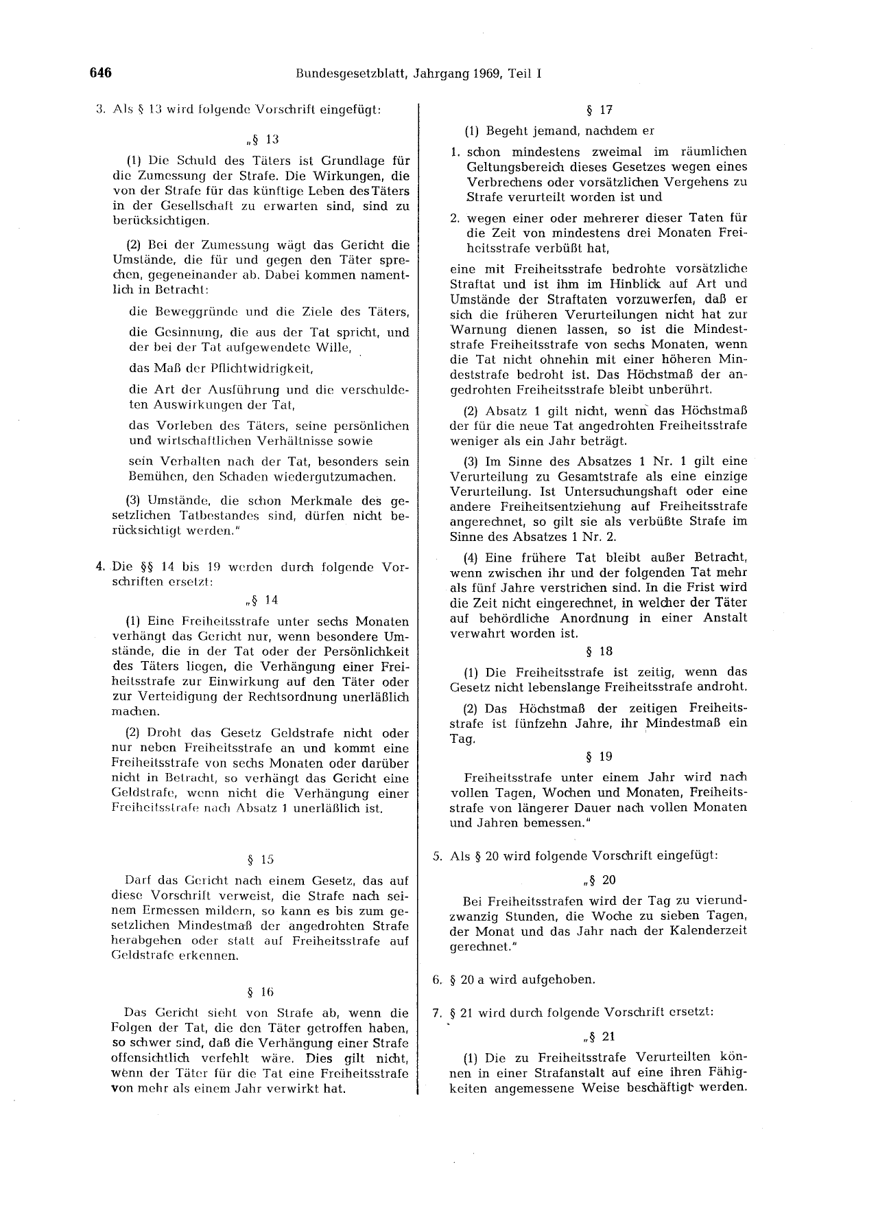 BGBl. 1969, Seite 646 — Originalseite als Abbildung