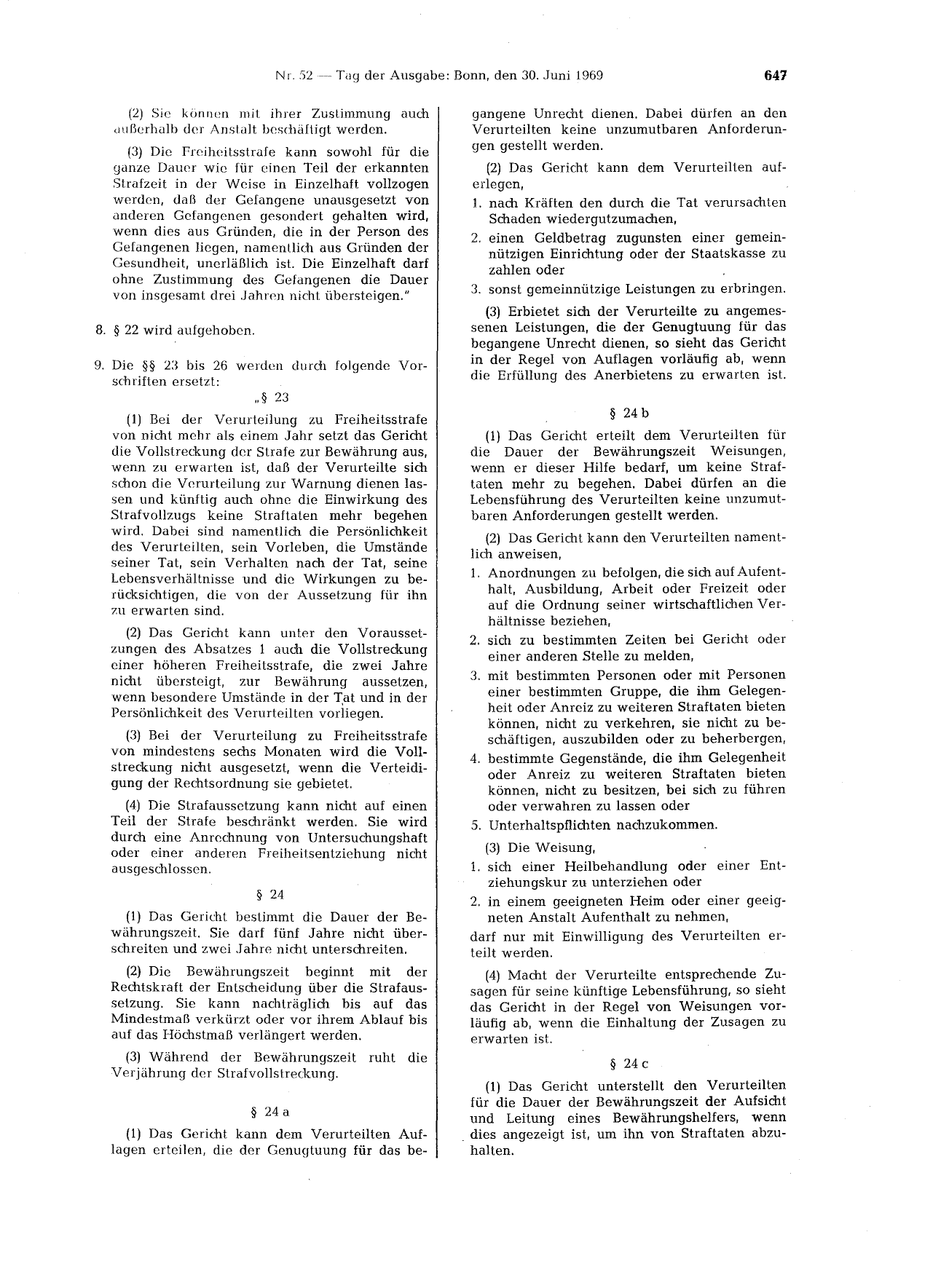 BGBl. 1969, Seite 647 — Originalseite als Abbildung