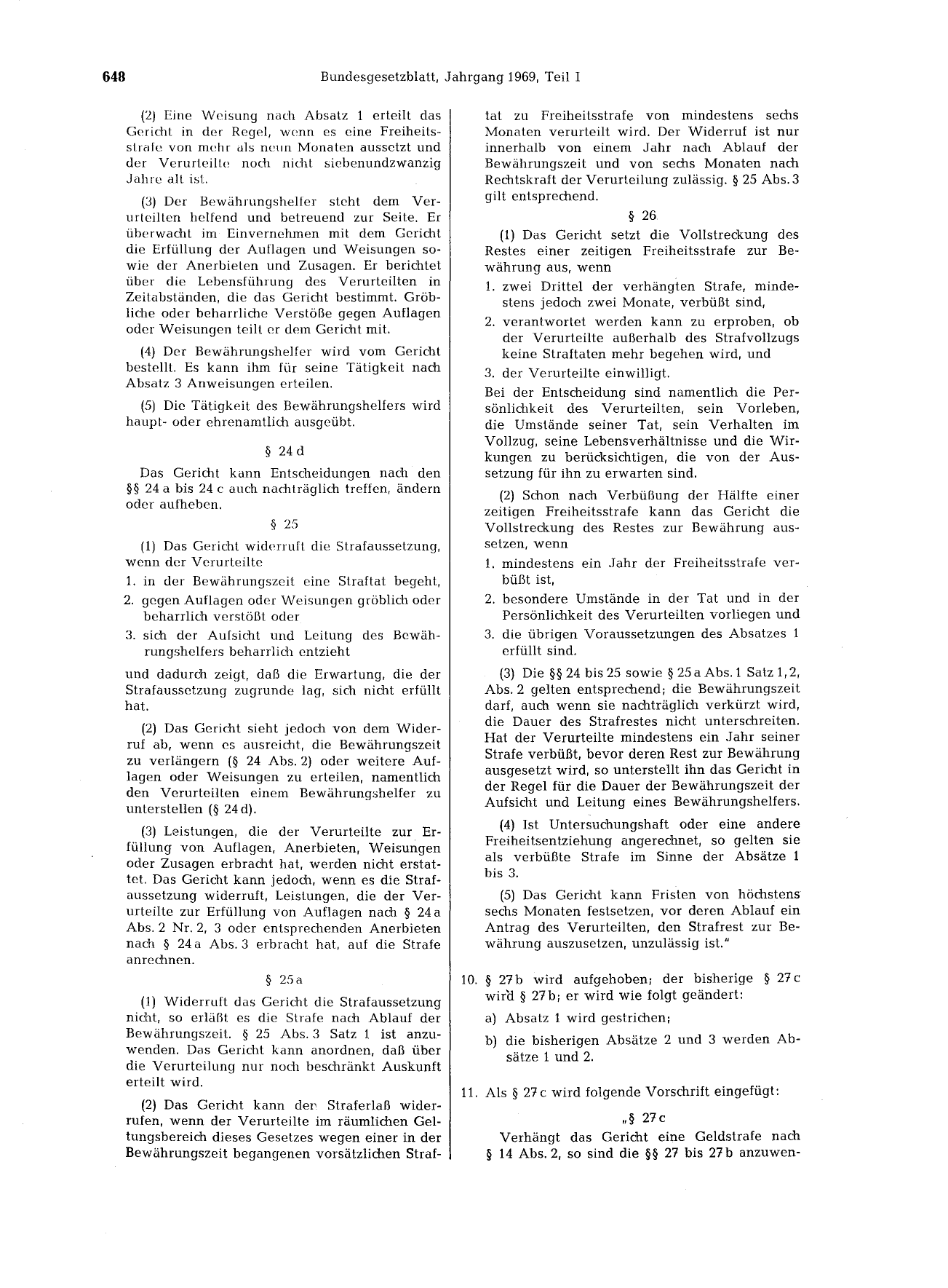 BGBl. 1969, Seite 648 — Originalseite als Abbildung