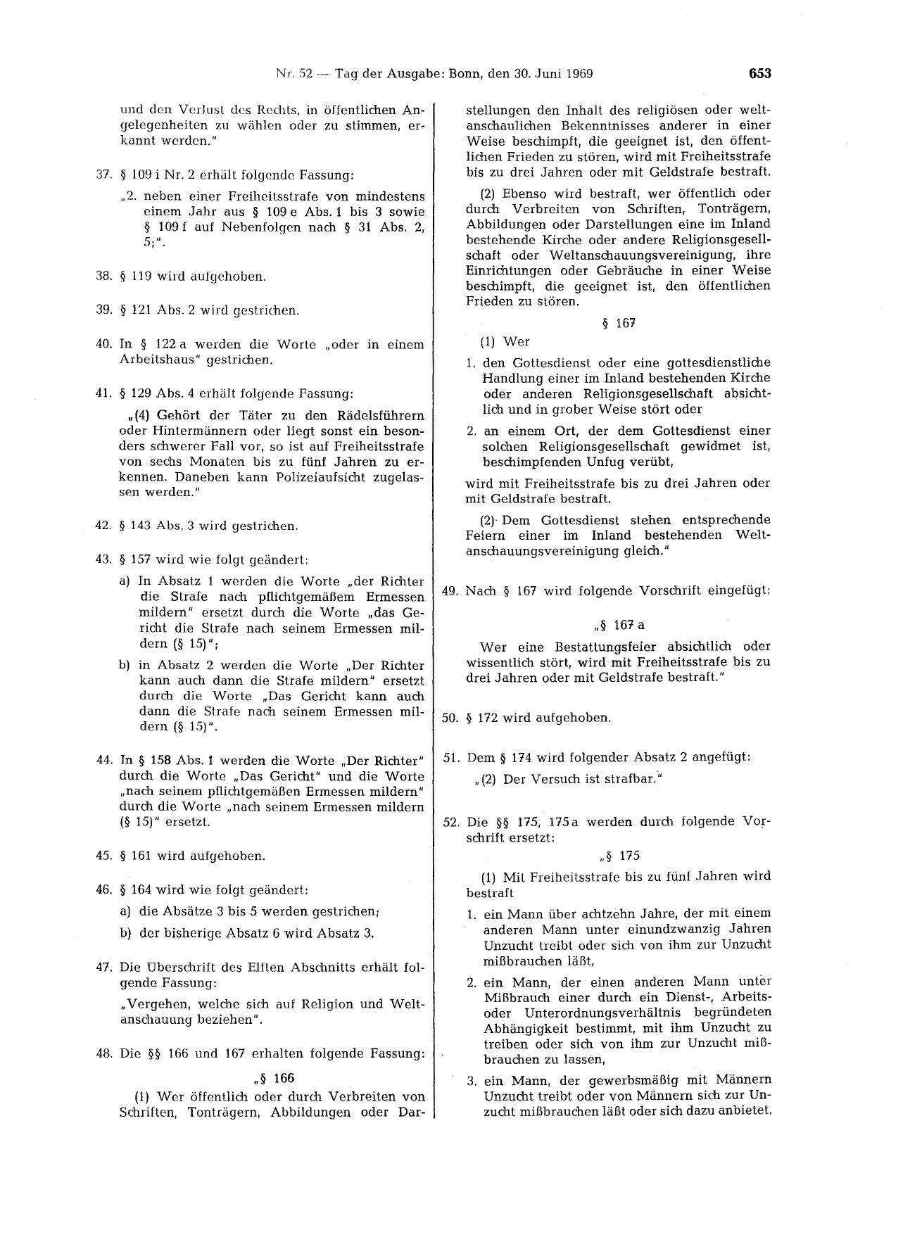 BGBl. 1969, Seite 653 — Originalseite als Abbildung