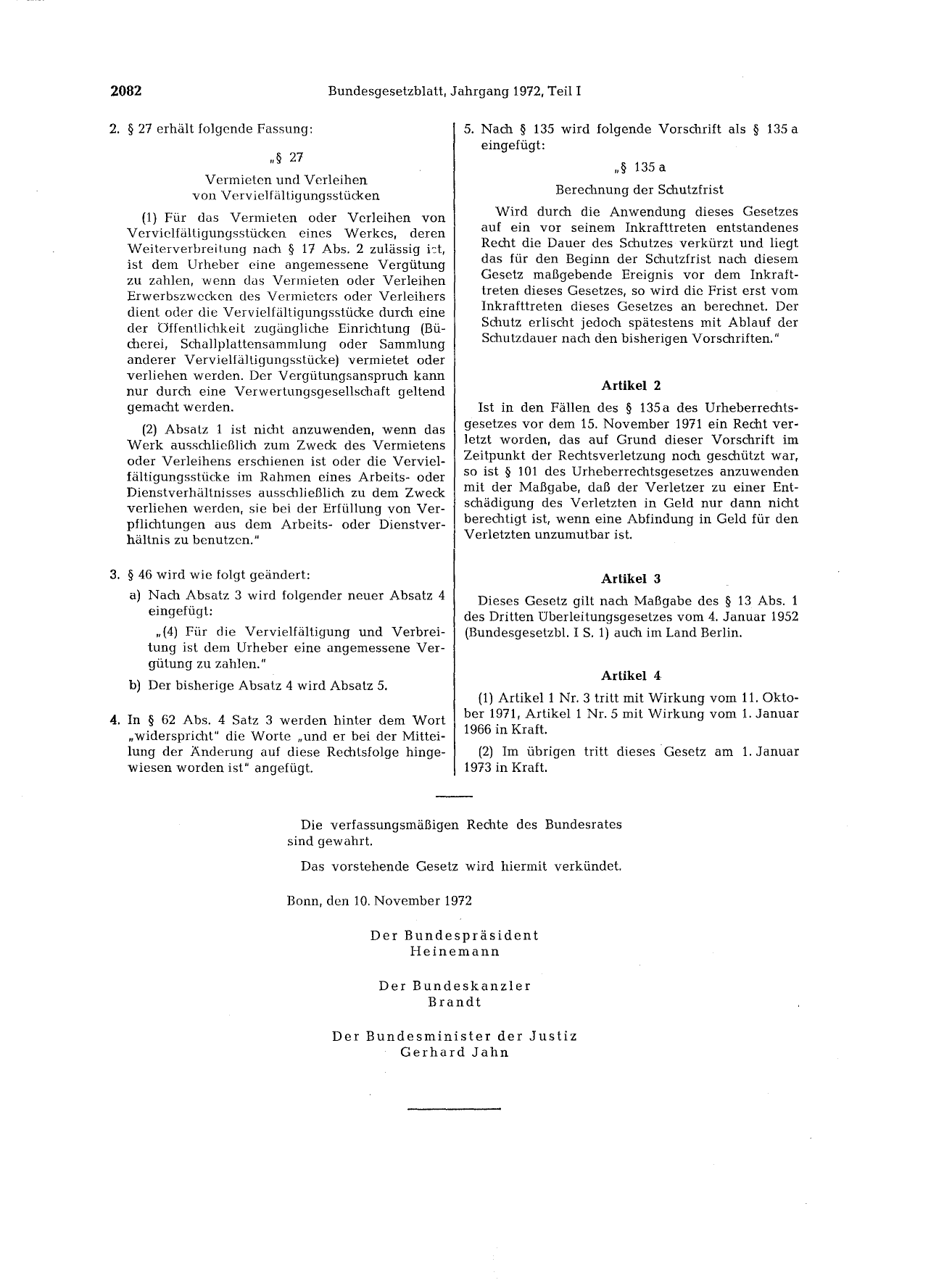 BGBl. 1972, Seite 2082 — Originalseite als Abbildung