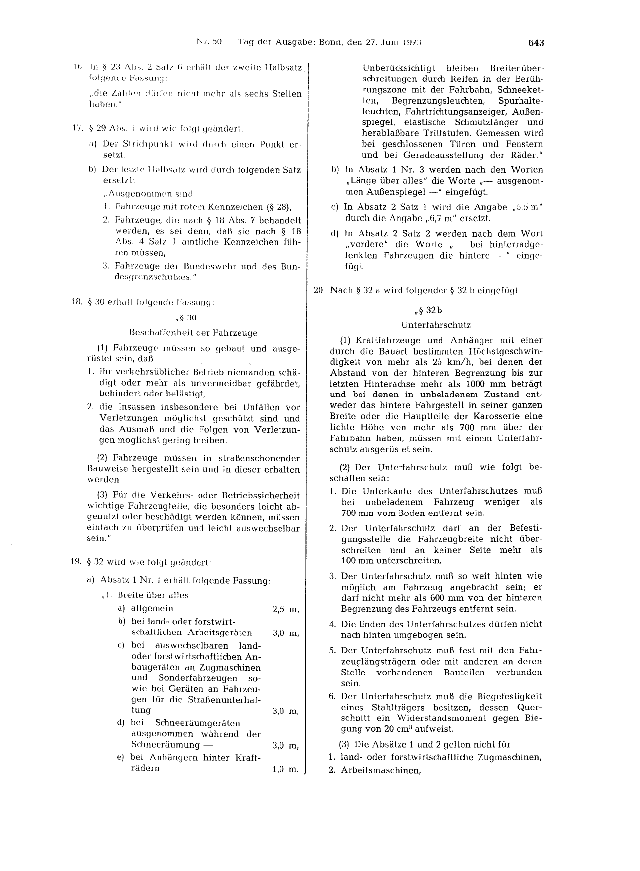 BGBl. 1973, Seite 643 — Originalseite als Abbildung