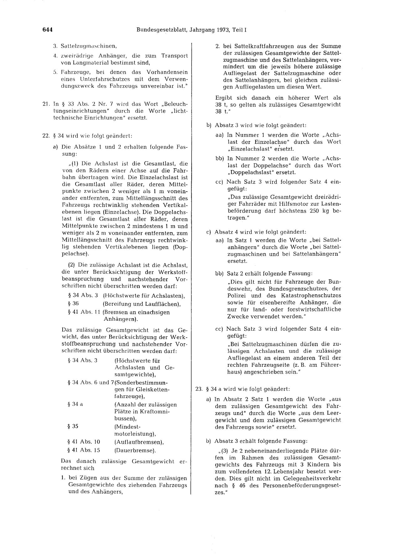 BGBl. 1973, Seite 644 — Originalseite als Abbildung