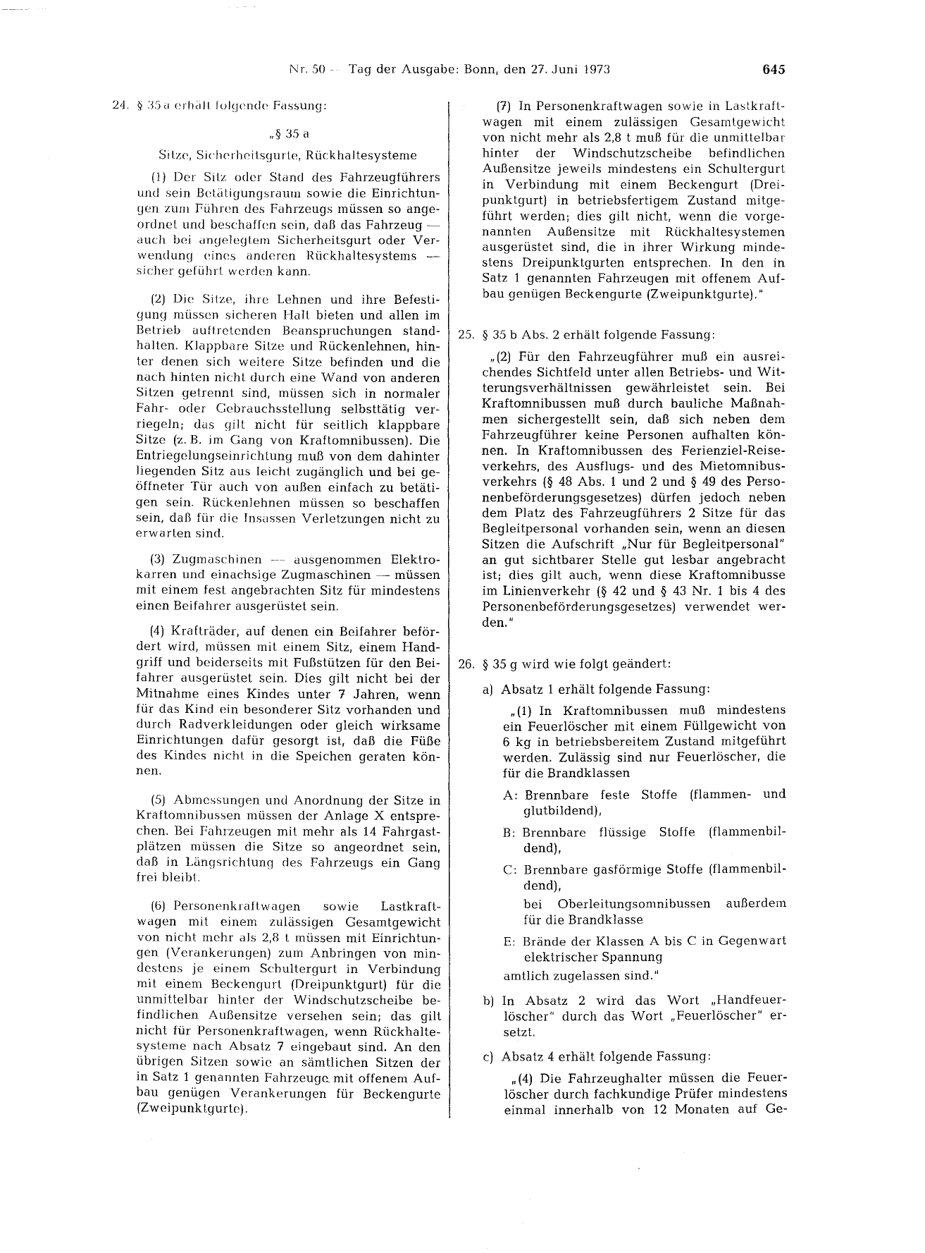 BGBl. 1973, Seite 645 — Originalseite als Abbildung