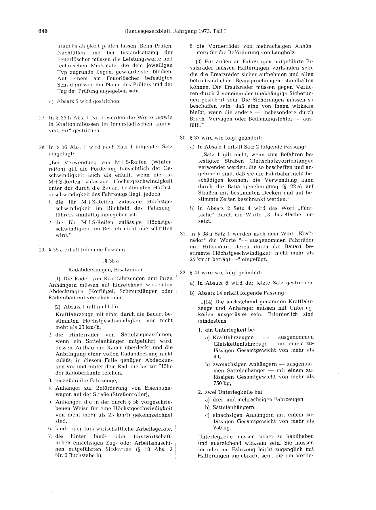 BGBl. 1973, Seite 646 — Originalseite als Abbildung