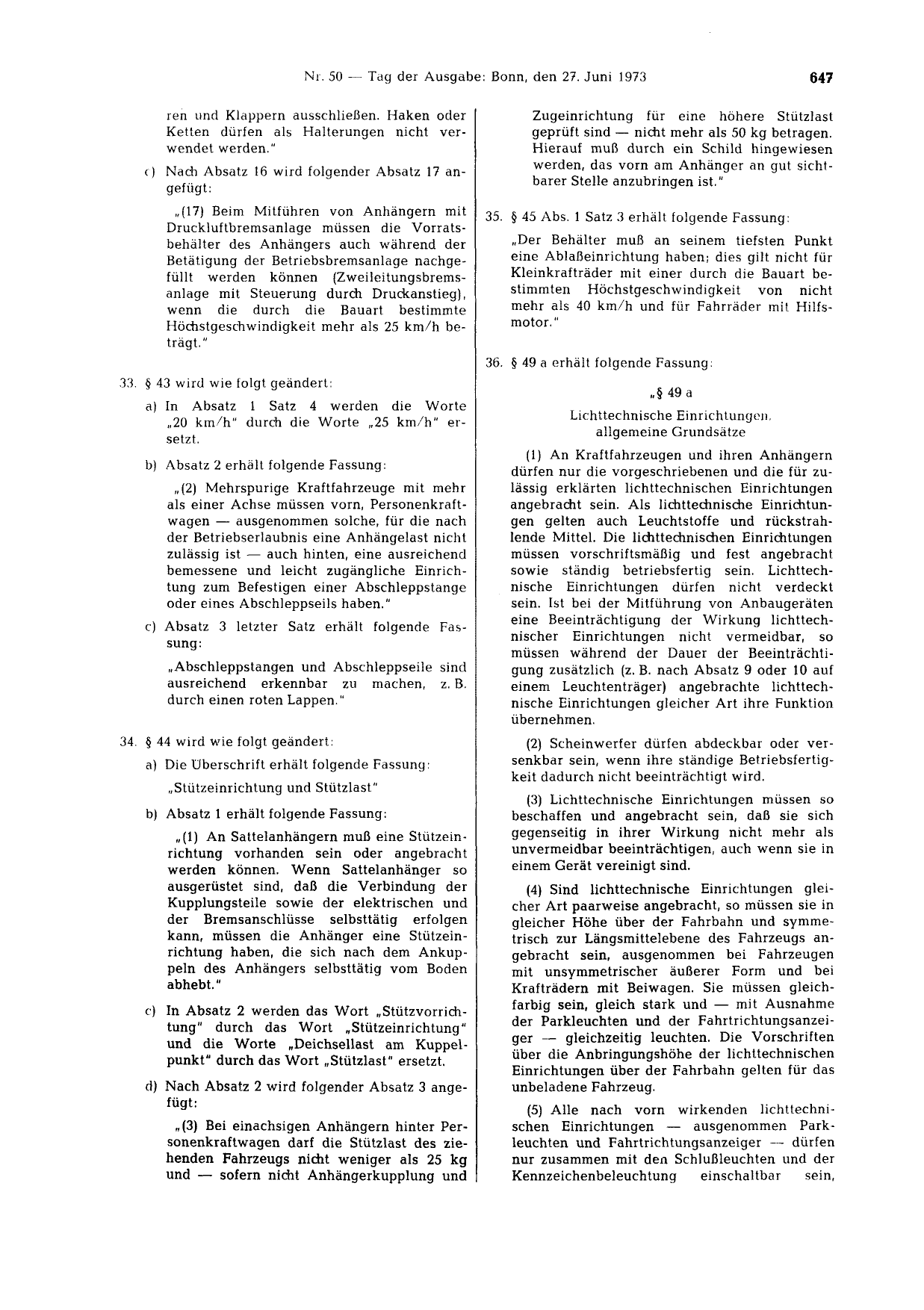 BGBl. 1973, Seite 647 — Originalseite als Abbildung