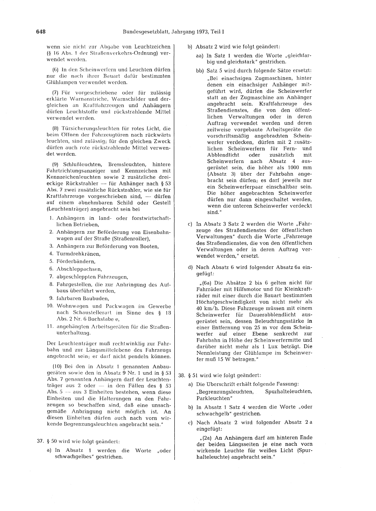 BGBl. 1973, Seite 648 — Originalseite als Abbildung