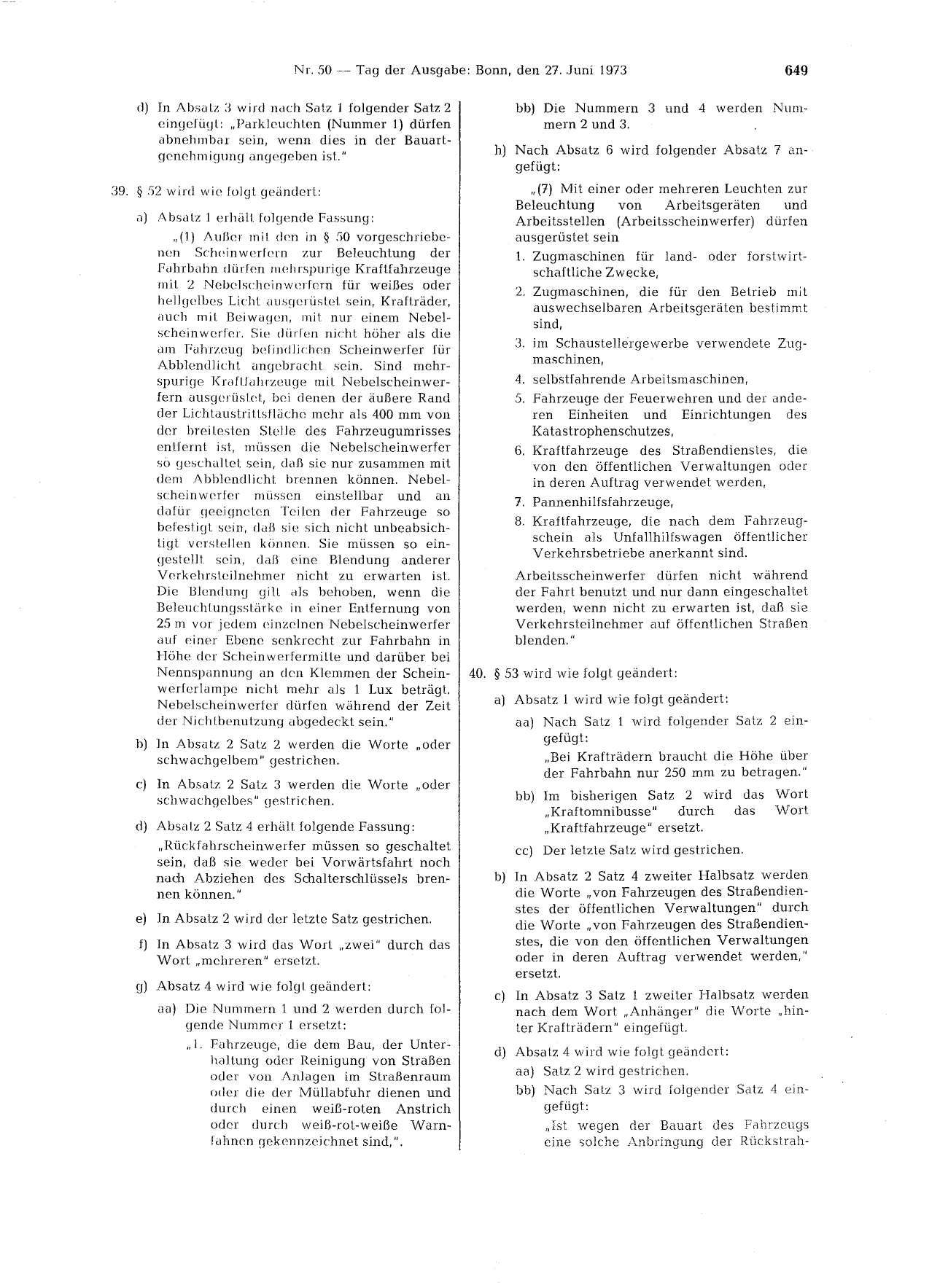 BGBl. 1973, Seite 649 — Originalseite als Abbildung
