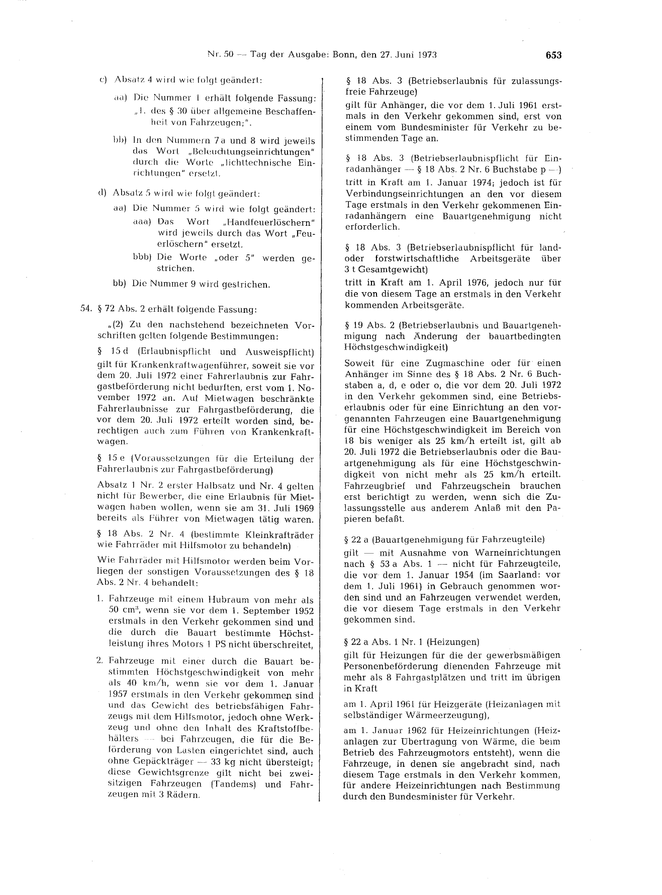 BGBl. 1973, Seite 653 — Originalseite als Abbildung