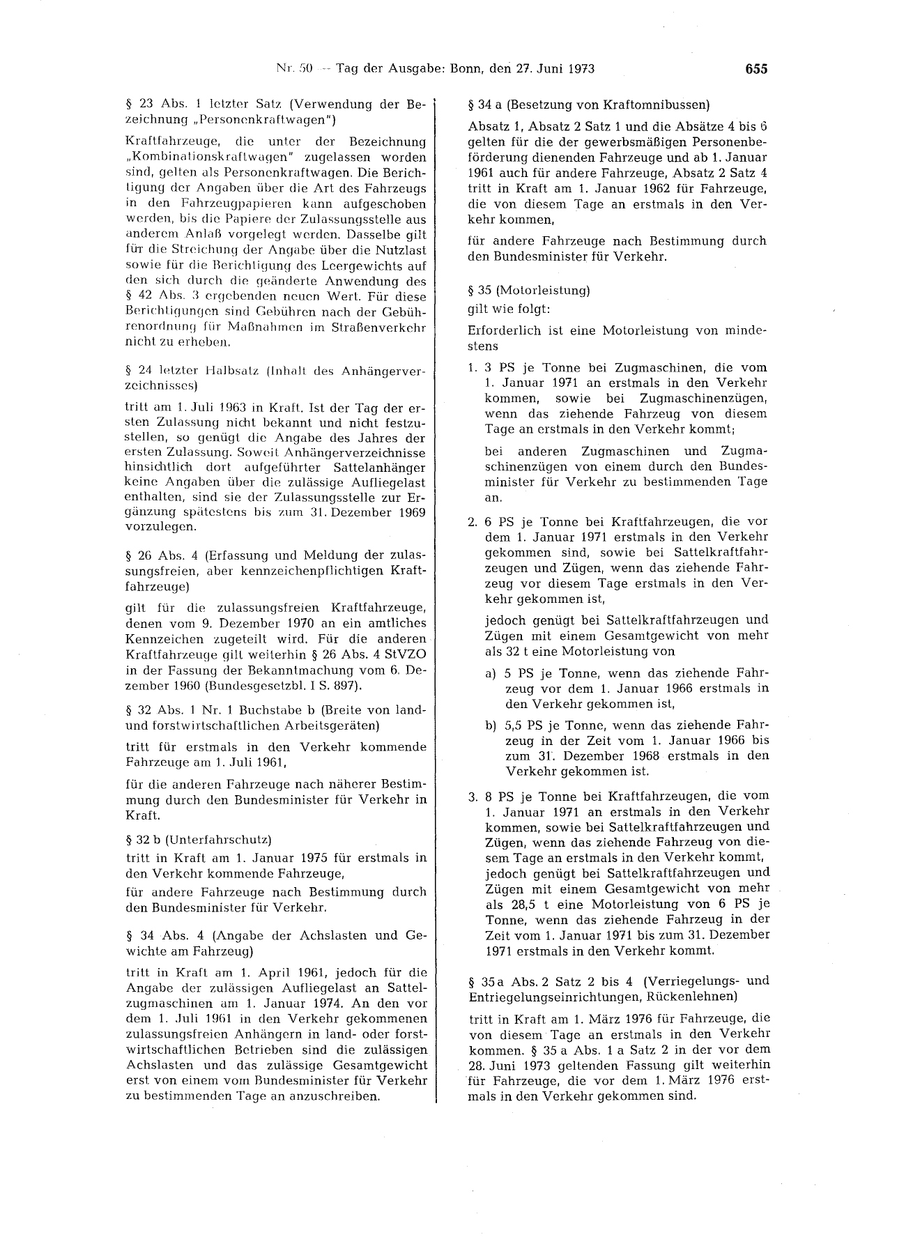 BGBl. 1973, Seite 655 — Originalseite als Abbildung
