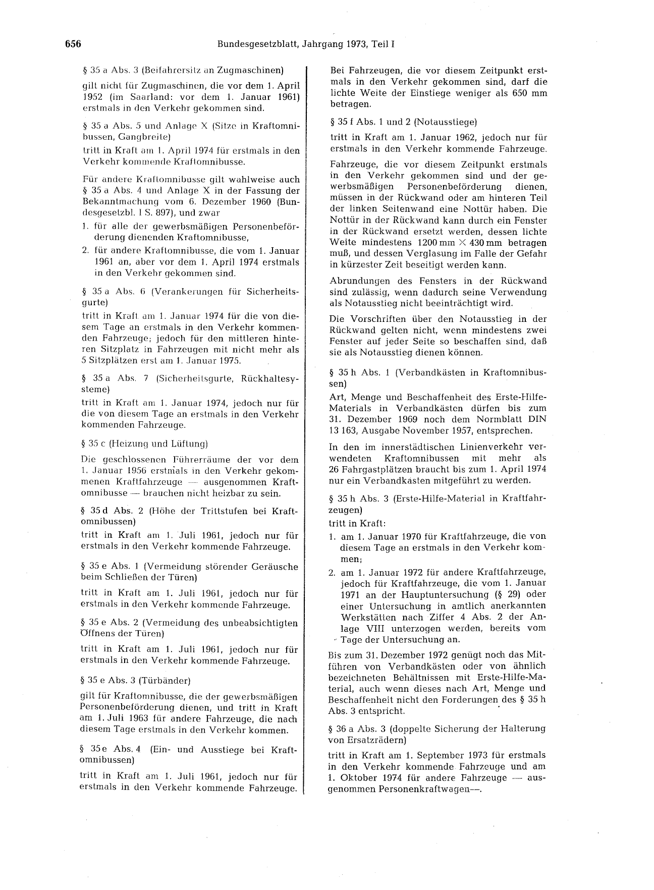 BGBl. 1973, Seite 656 — Originalseite als Abbildung