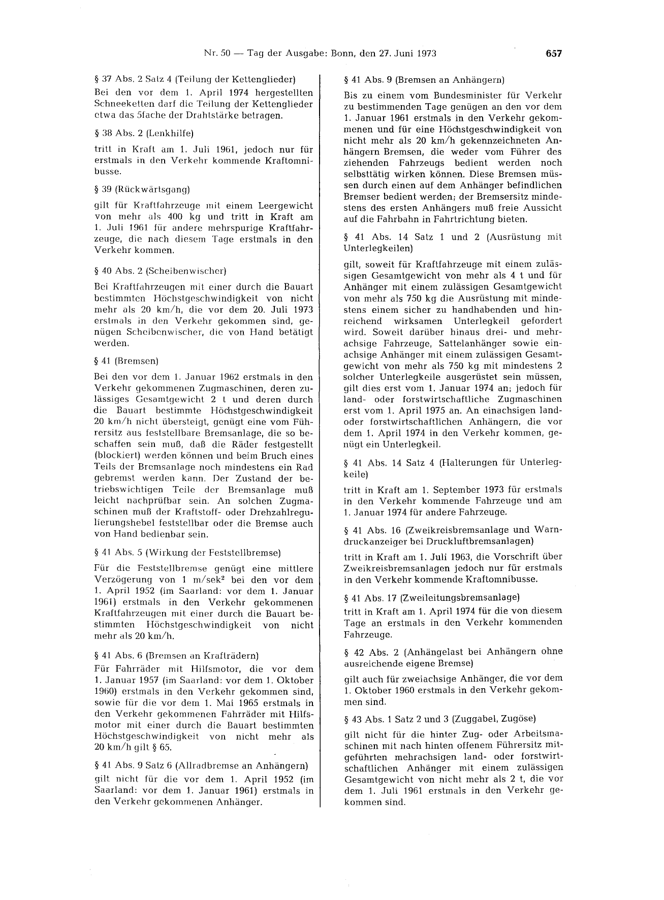 BGBl. 1973, Seite 657 — Originalseite als Abbildung