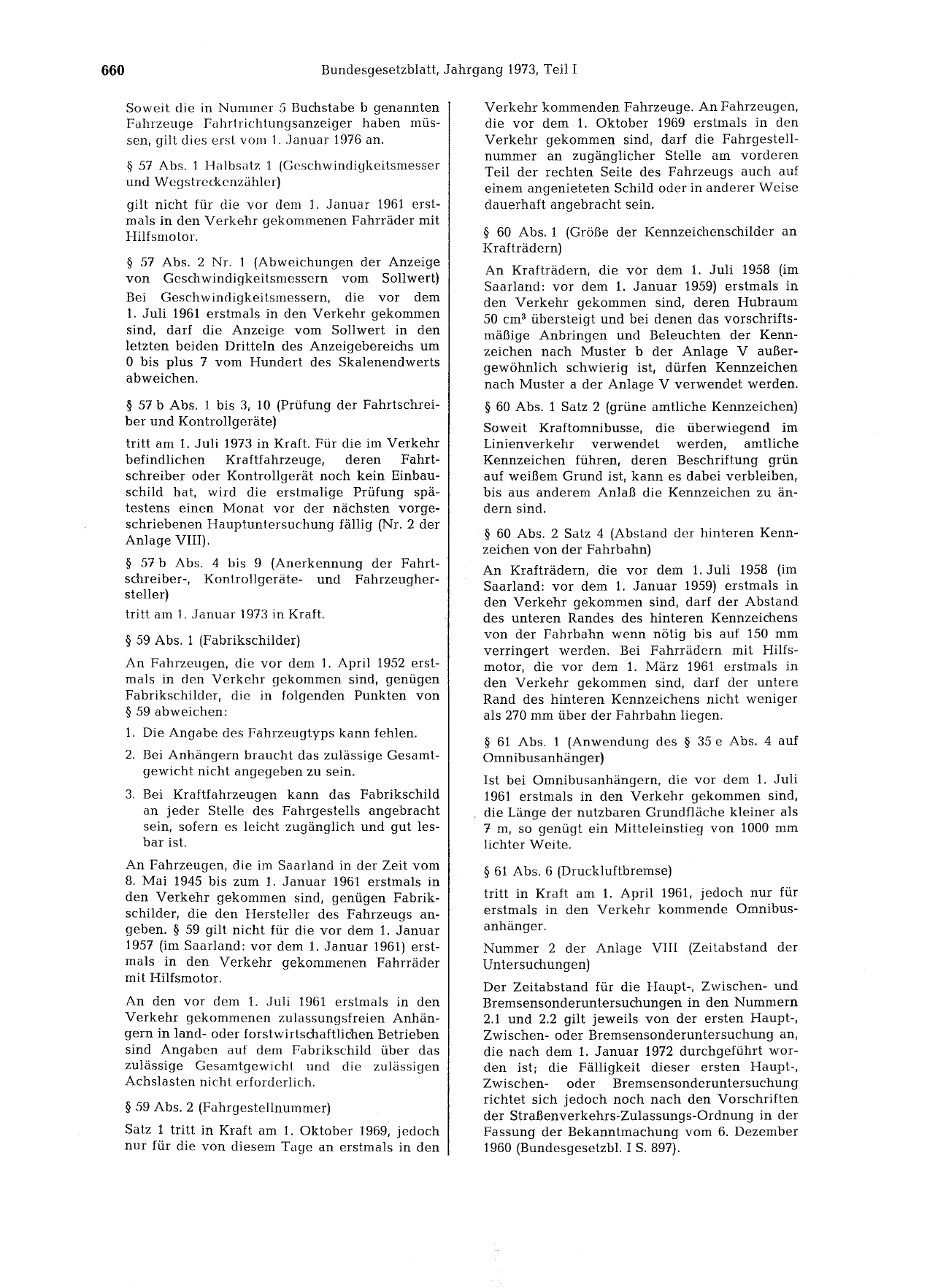 BGBl. 1973, Seite 660 — Originalseite als Abbildung
