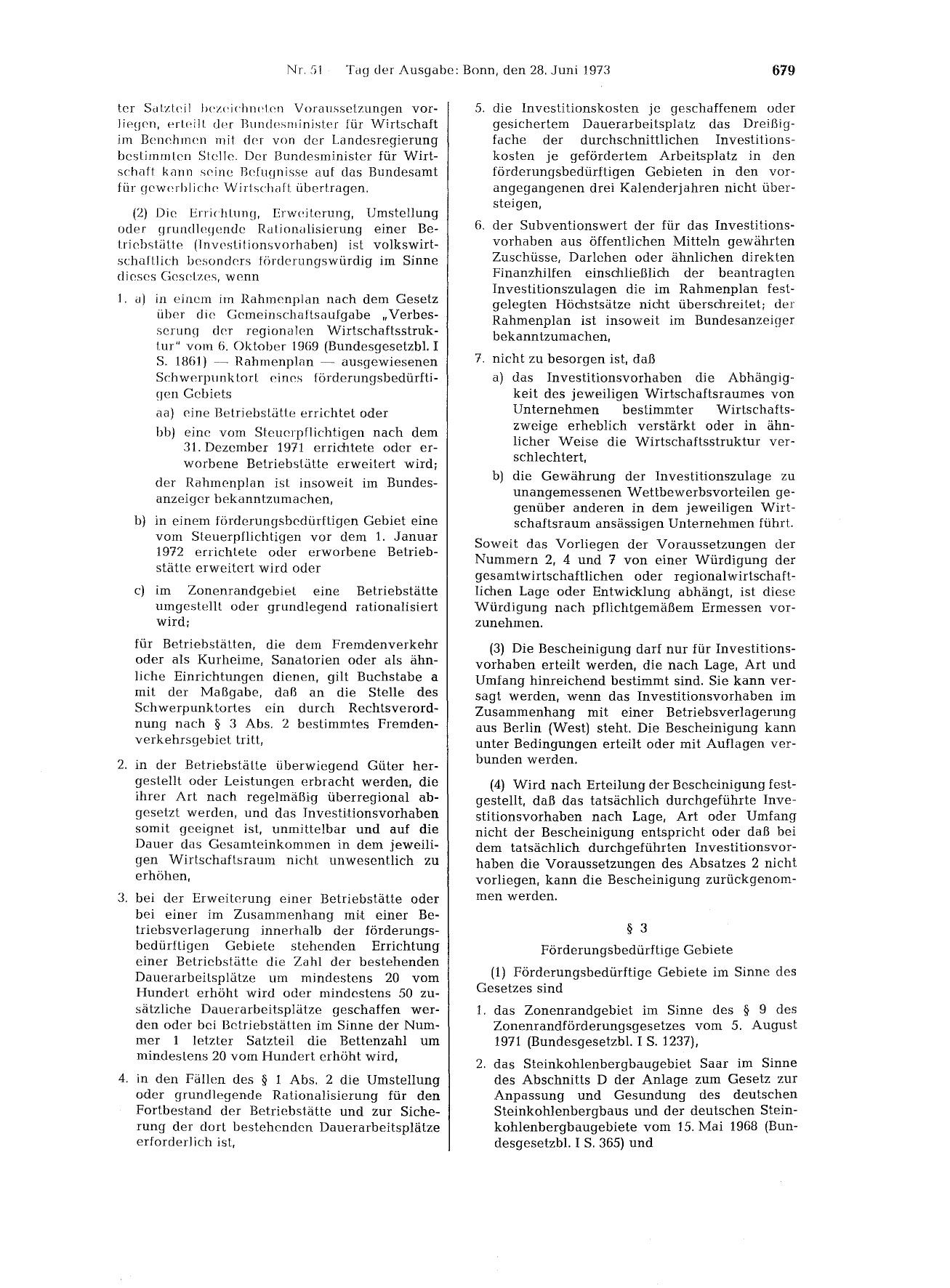 BGBl. 1973, Seite 679 — Originalseite als Abbildung