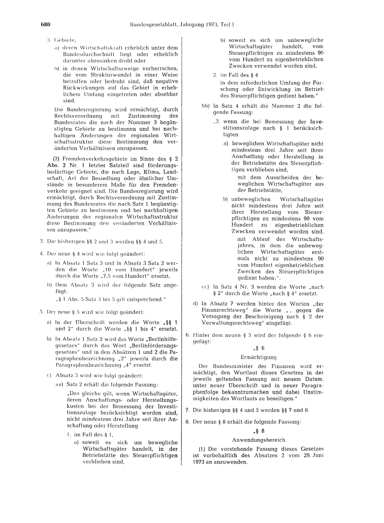 BGBl. 1973, Seite 680 — Originalseite als Abbildung