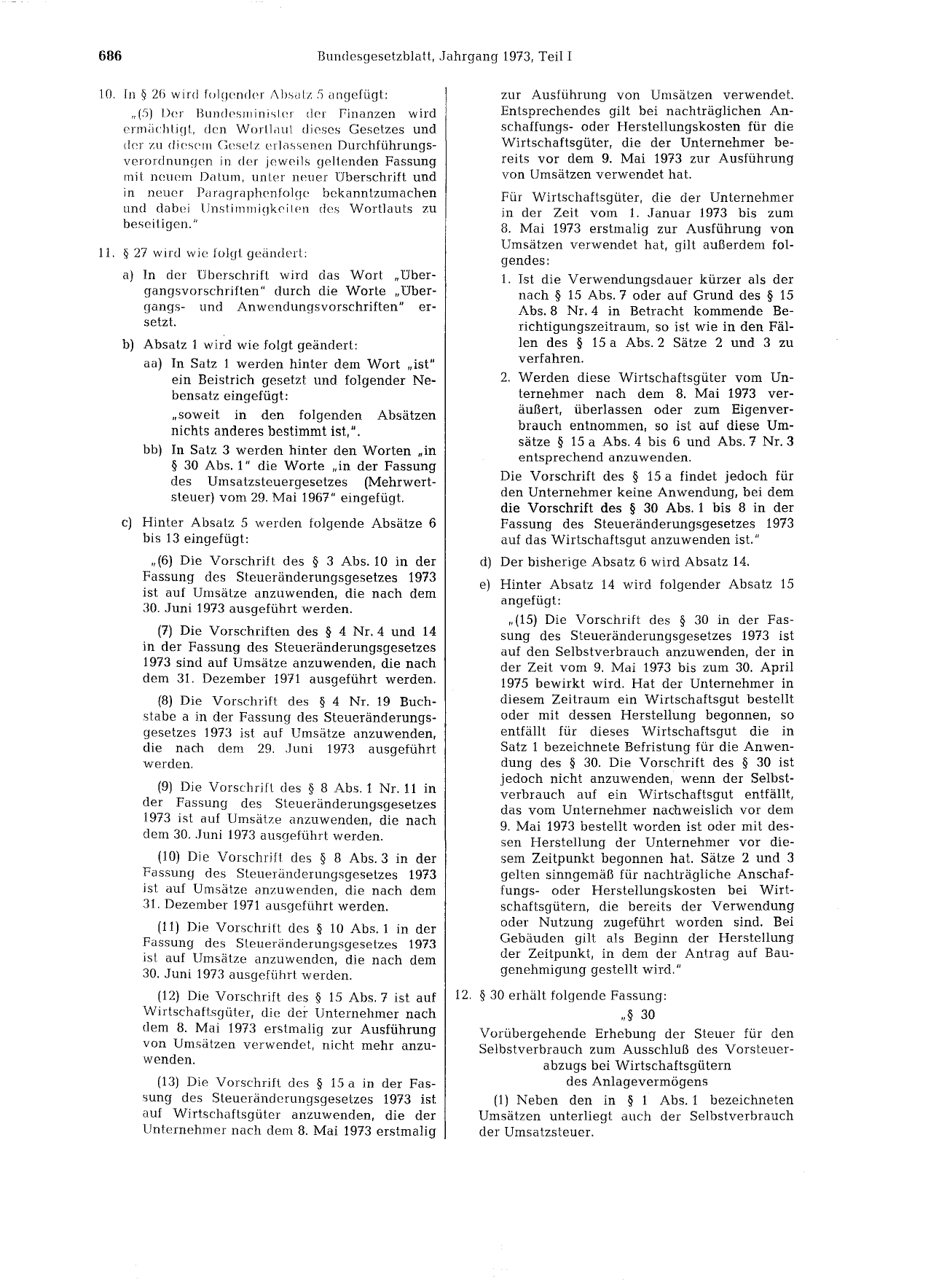 BGBl. 1973, Seite 686 — Originalseite als Abbildung
