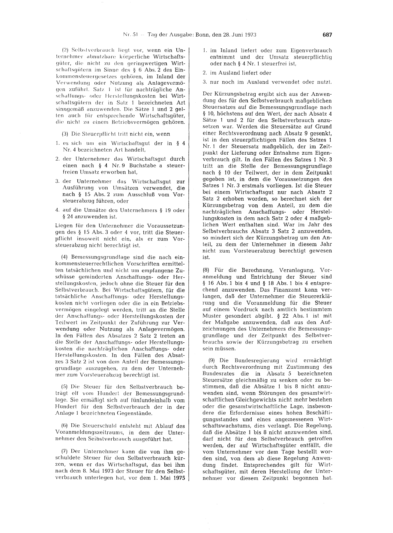 BGBl. 1973, Seite 687 — Originalseite als Abbildung