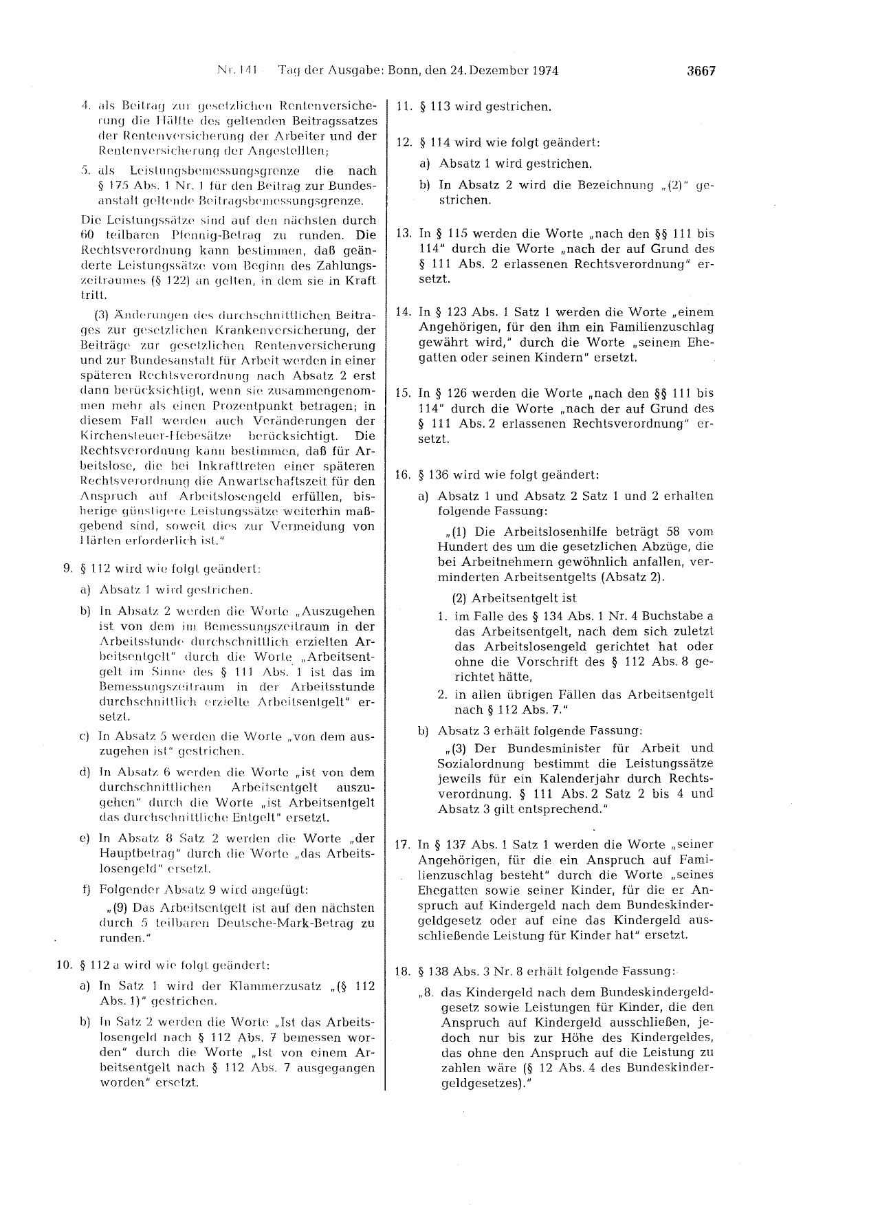 BGBl. 1974, Seite 3667 — Originalseite als Abbildung