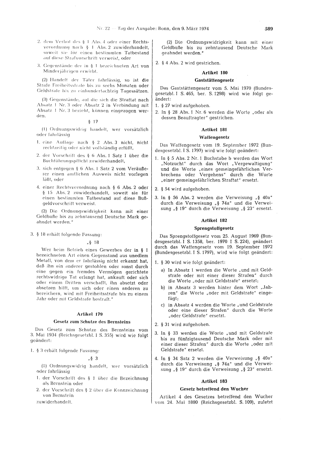 BGBl. 1974, Seite 589 — Originalseite als Abbildung