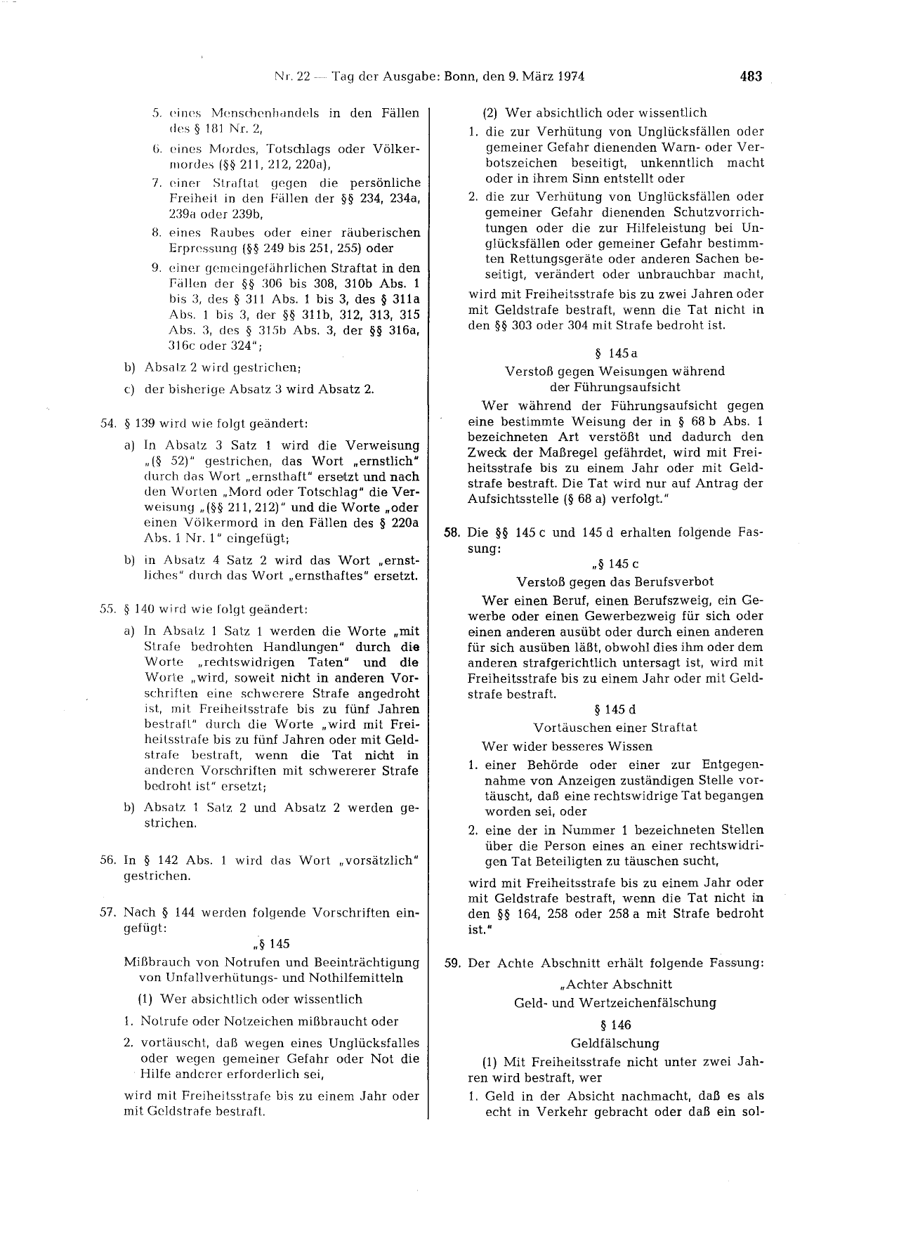 BGBl. 1974, Seite 483 — Originalseite als Abbildung