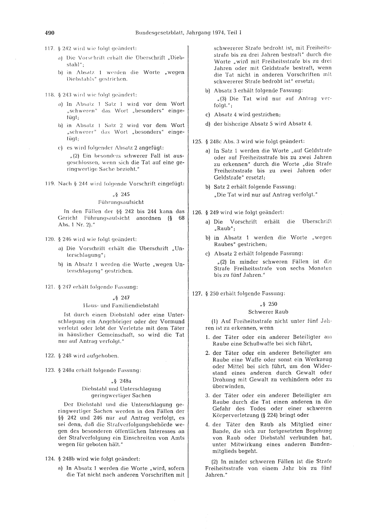 BGBl. 1974, Seite 490 — Originalseite als Abbildung