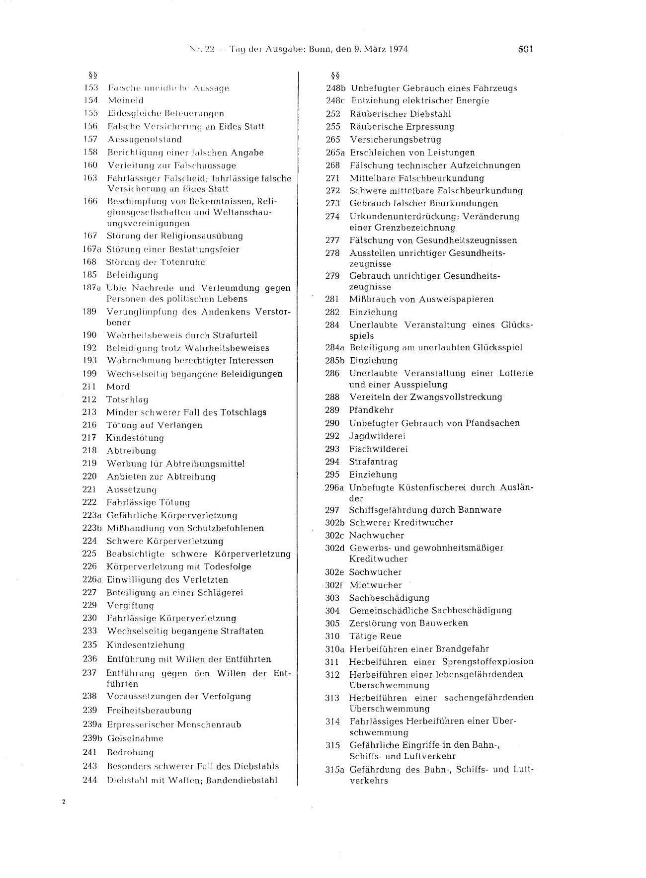 BGBl. 1974, Seite 501 — Originalseite als Abbildung