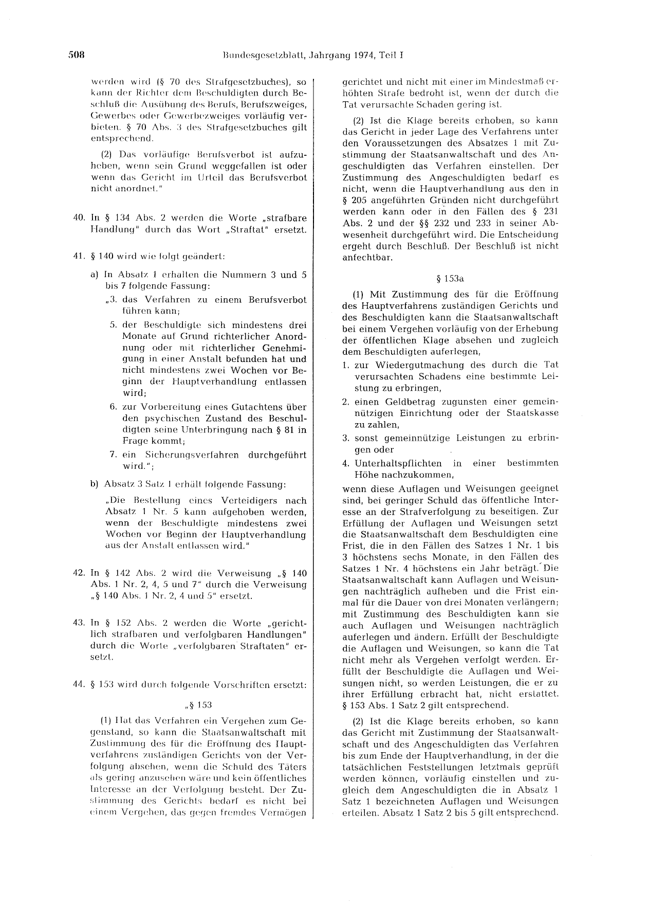 BGBl. 1974, Seite 508 — Originalseite als Abbildung