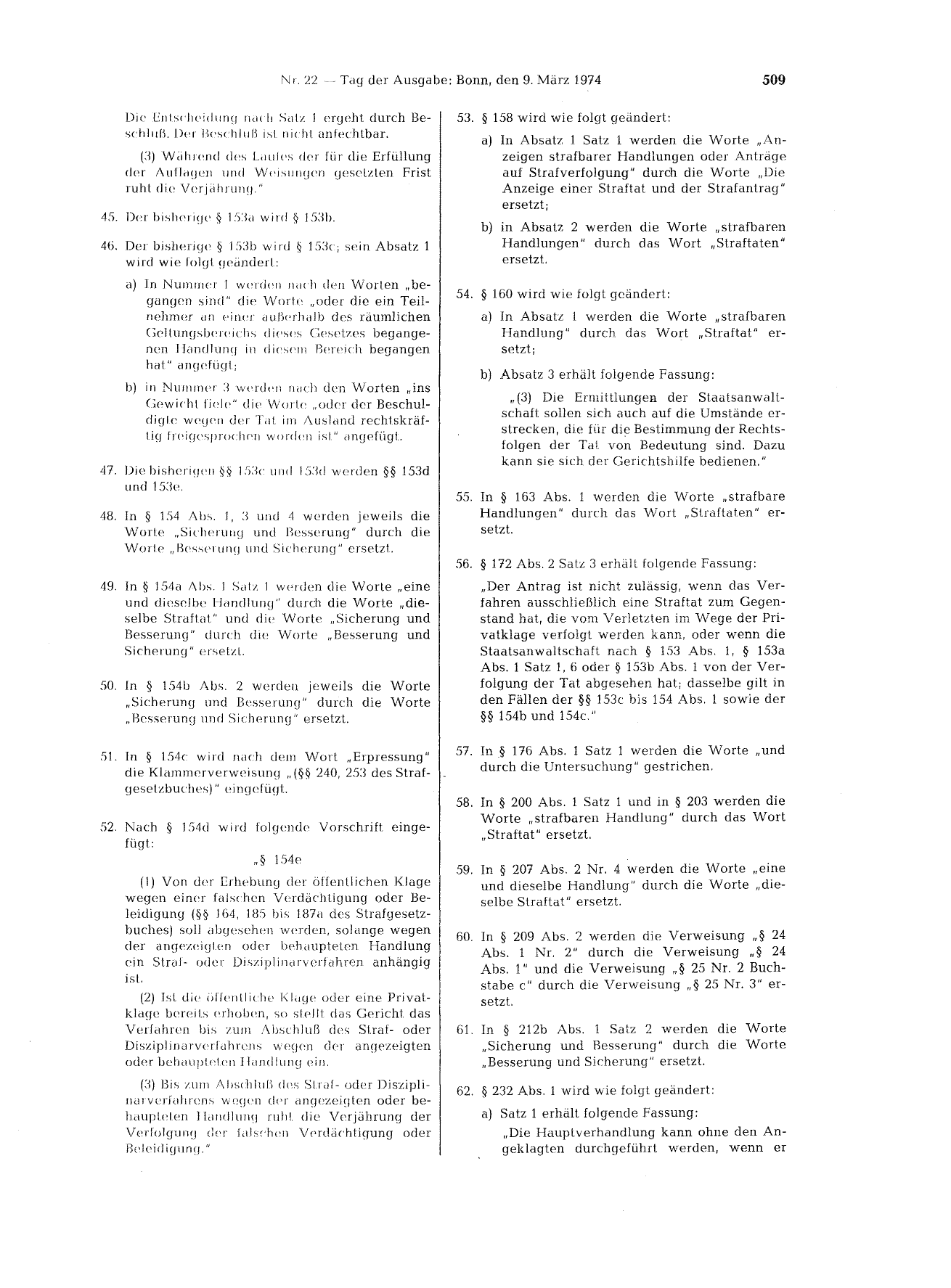BGBl. 1974, Seite 509 — Originalseite als Abbildung