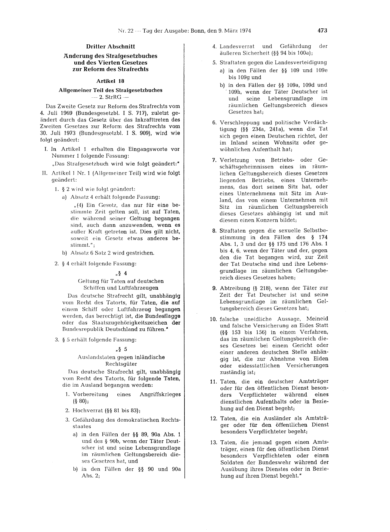 BGBl. 1974, Seite 413 — Originalseite als Abbildung