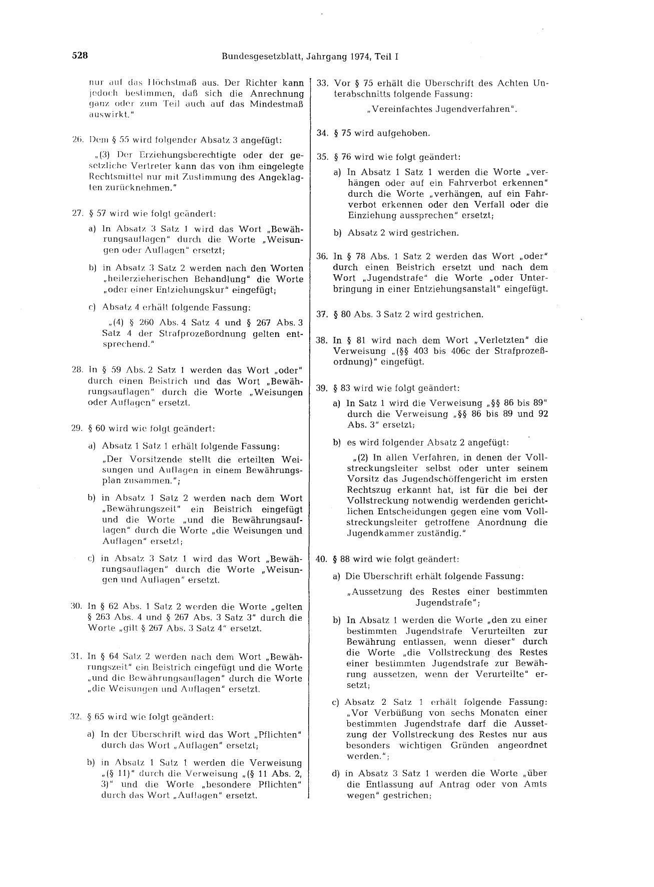 BGBl. 1974, Seite 528 — Originalseite als Abbildung