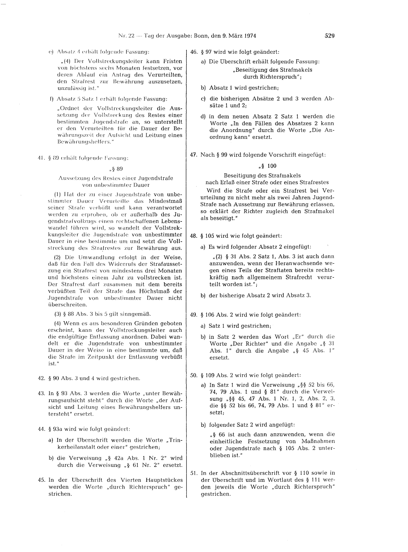 BGBl. 1974, Seite 529 — Originalseite als Abbildung