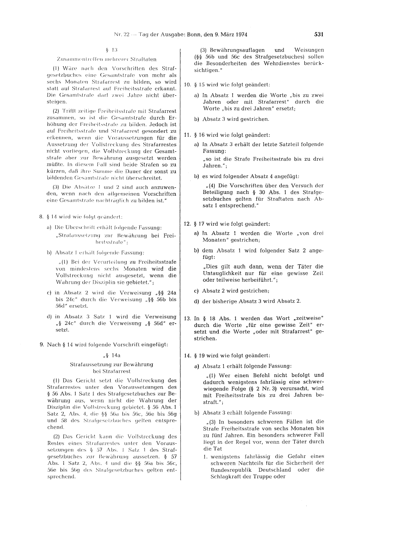 BGBl. 1974, Seite 531 — Originalseite als Abbildung