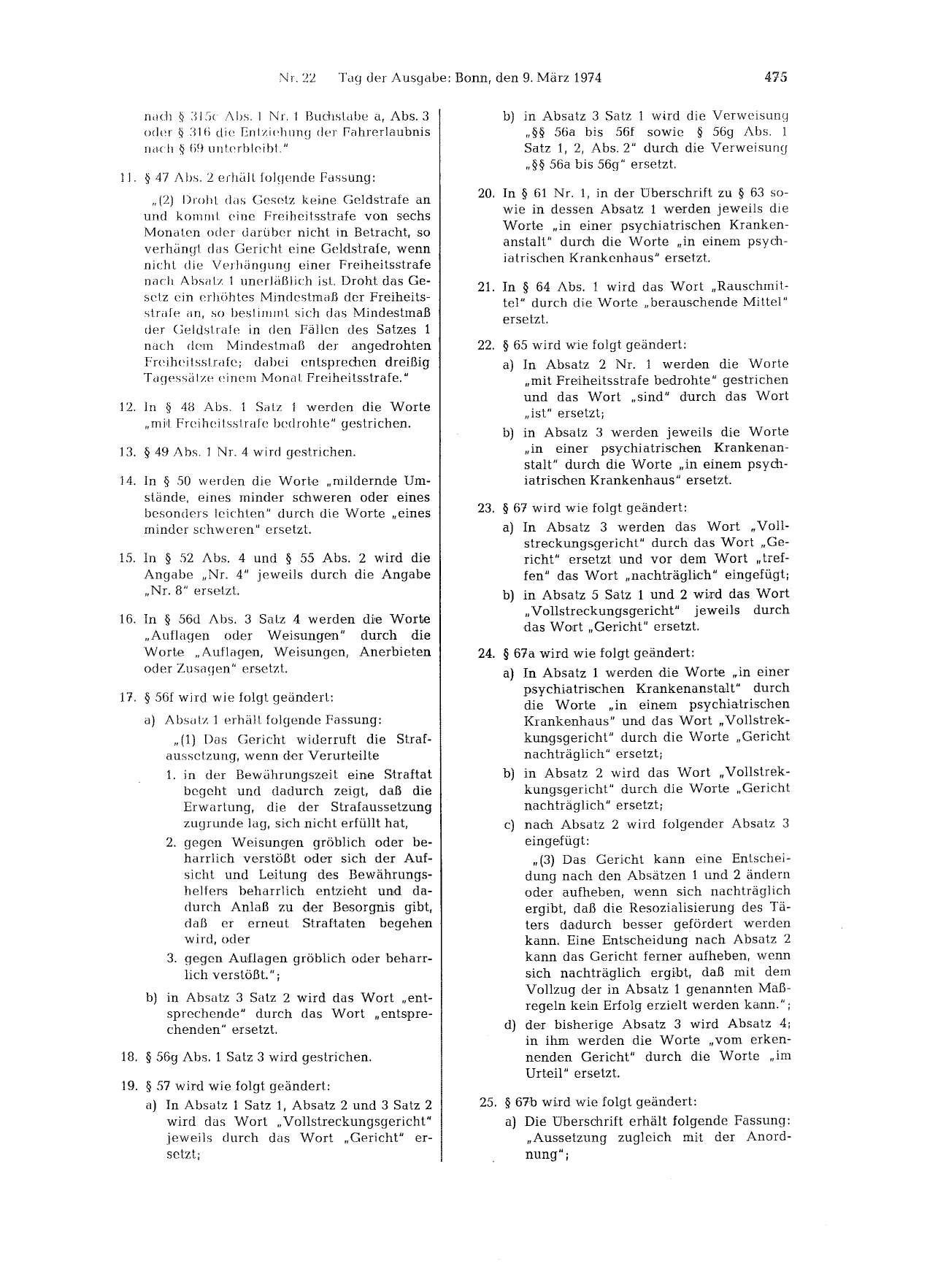 BGBl. 1974, Seite 475 — Originalseite als Abbildung