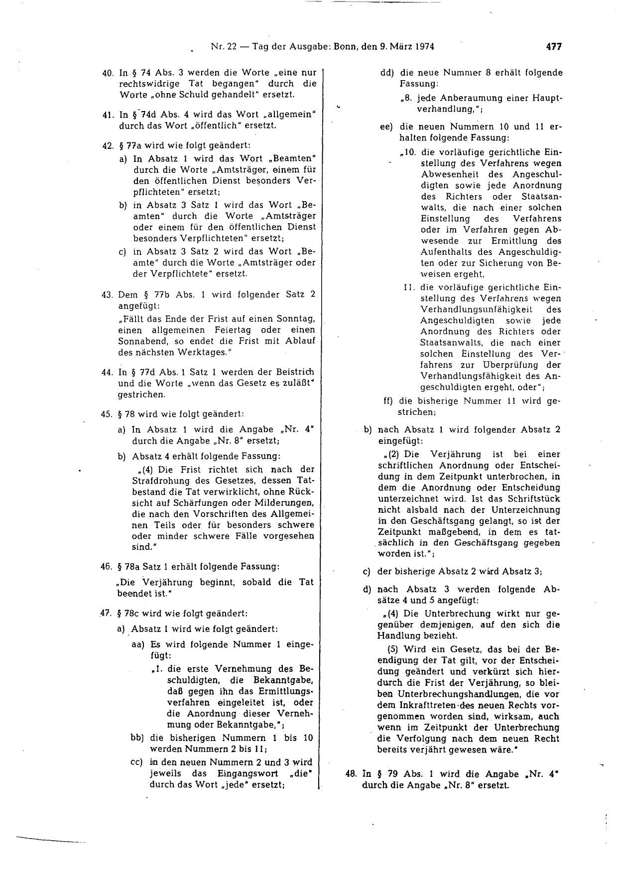 BGBl. 1974, Seite 411 — Originalseite als Abbildung