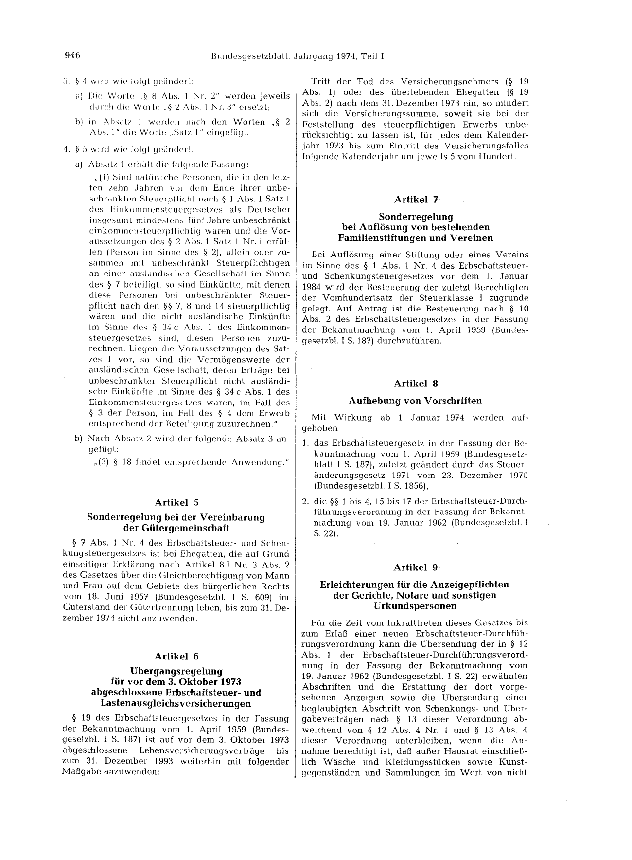 BGBl. 1974, Seite 946 — Originalseite als Abbildung