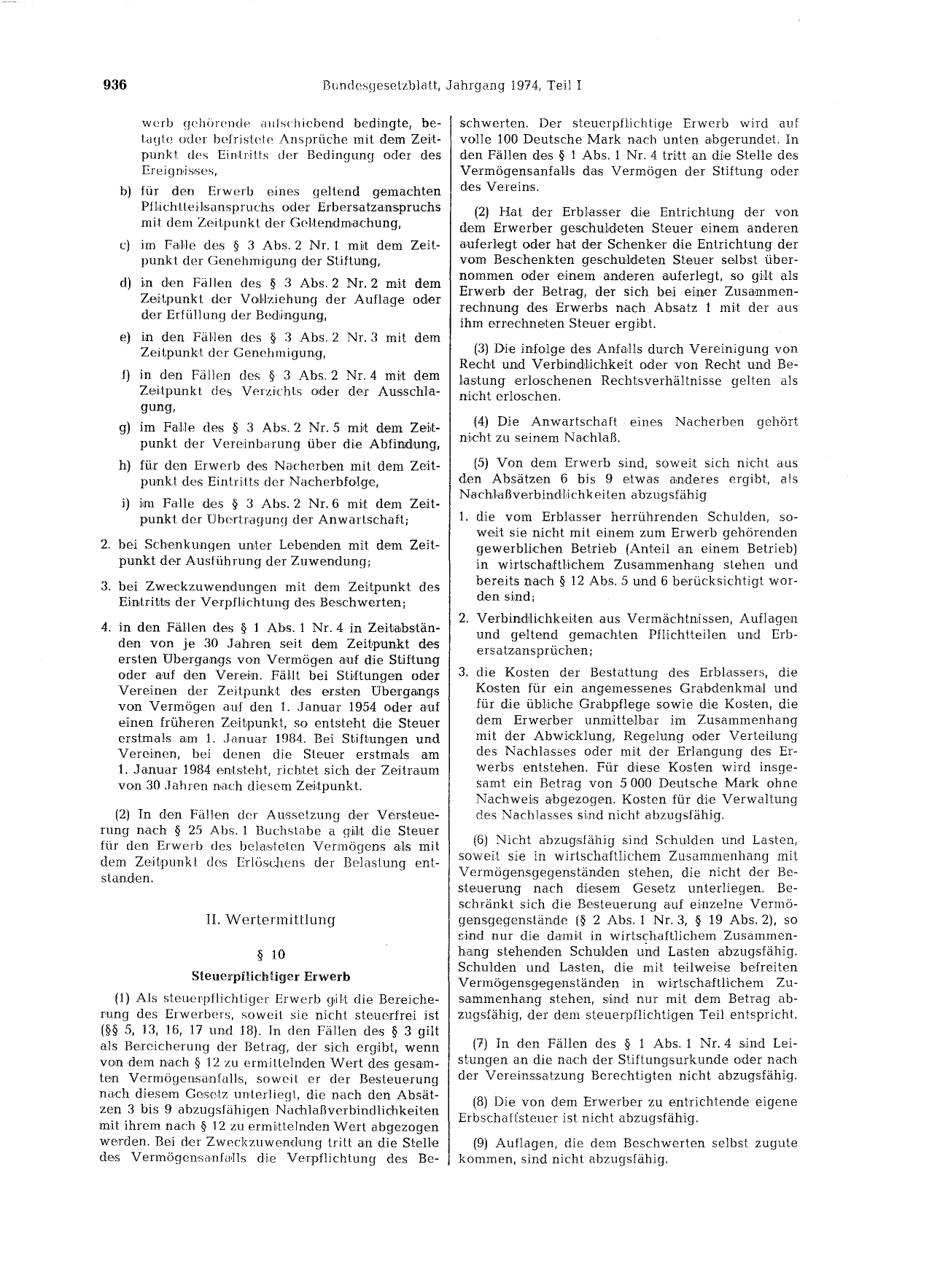 BGBl. 1974, Seite 936 — Originalseite als Abbildung