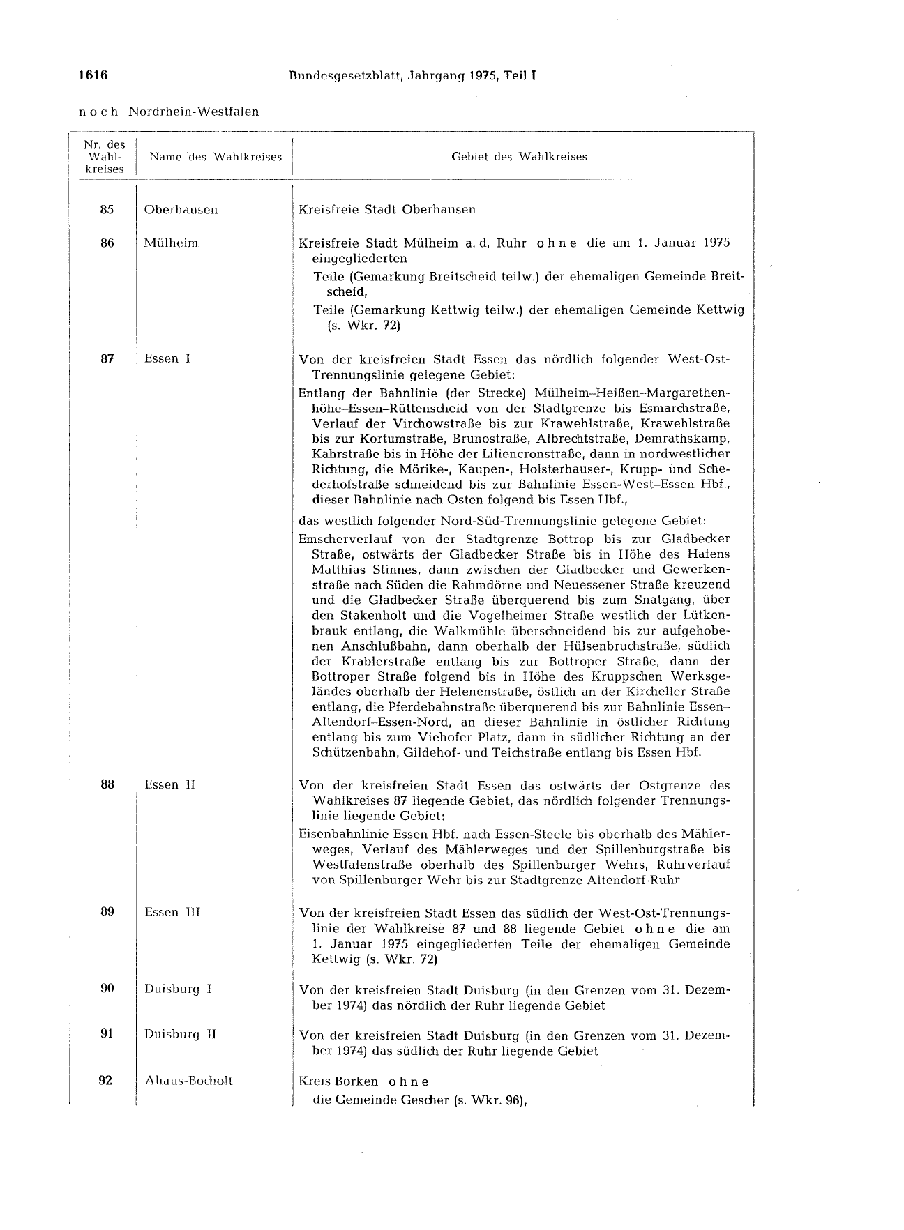 BGBl. 1975, Seite 1616 — Originalseite als Abbildung