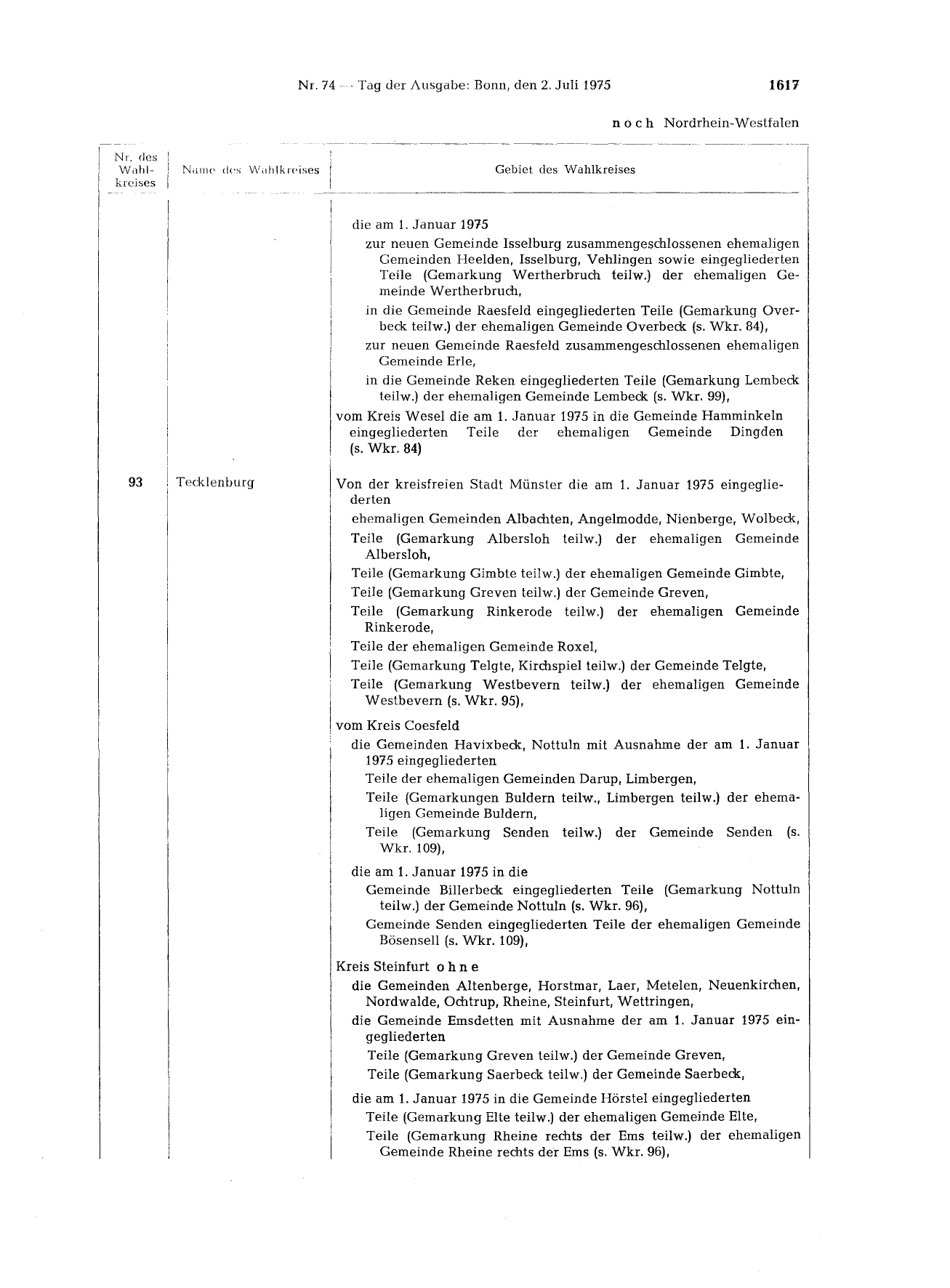 BGBl. 1975, Seite 1617 — Originalseite als Abbildung