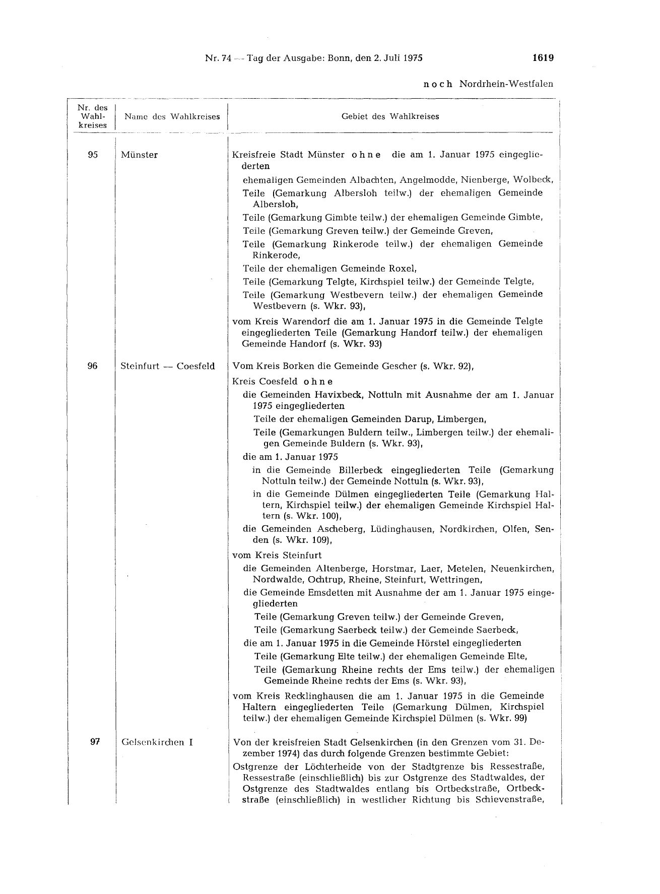 BGBl. 1975, Seite 1619 — Originalseite als Abbildung