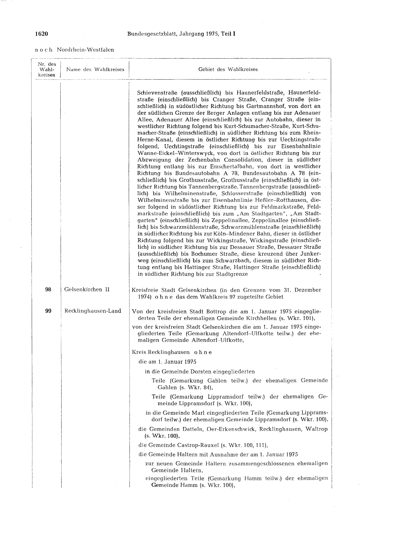 BGBl. 1975, Seite 1620 — Originalseite als Abbildung