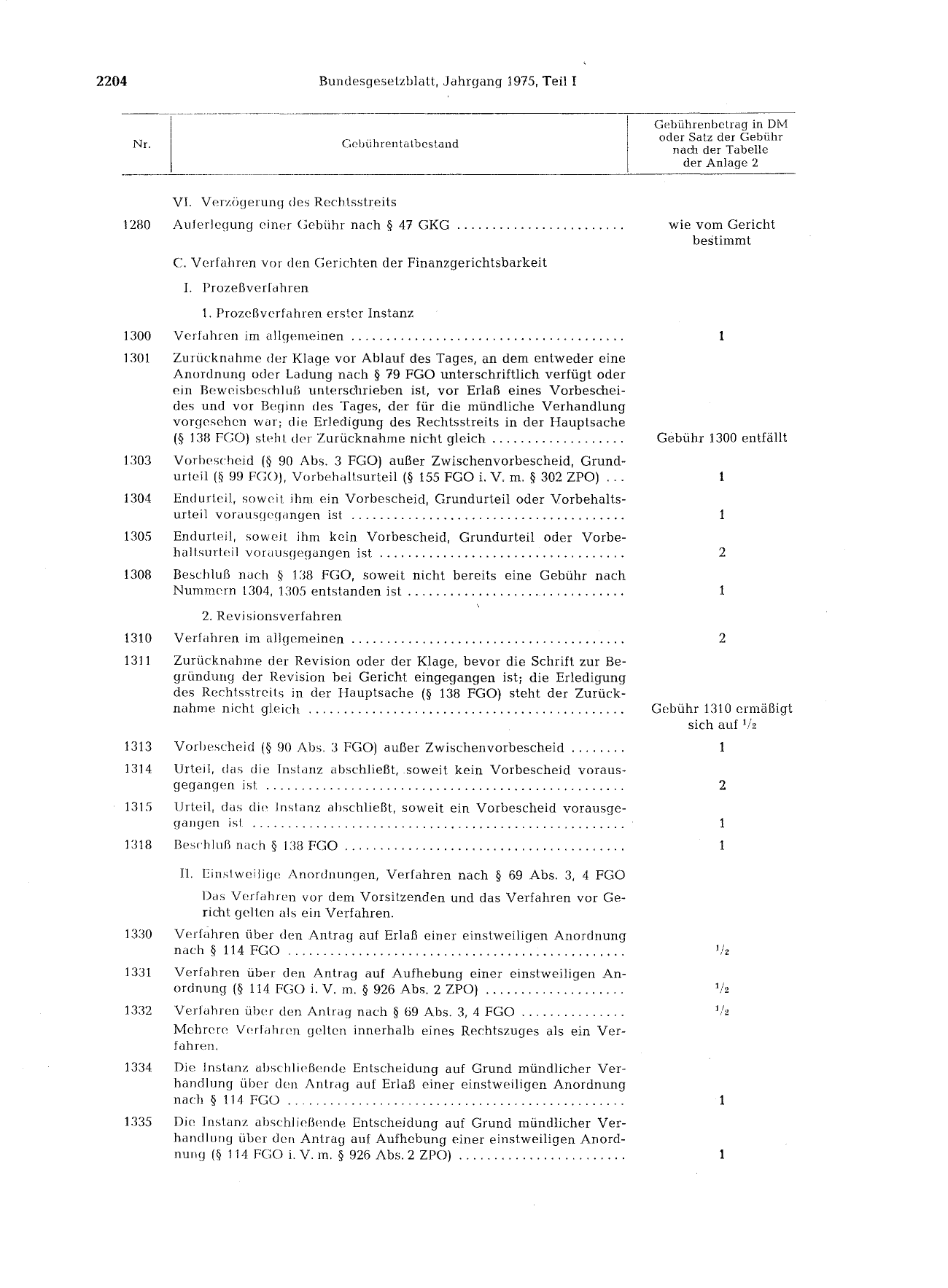 BGBl. 1975, Seite 2204 — Originalseite als Abbildung