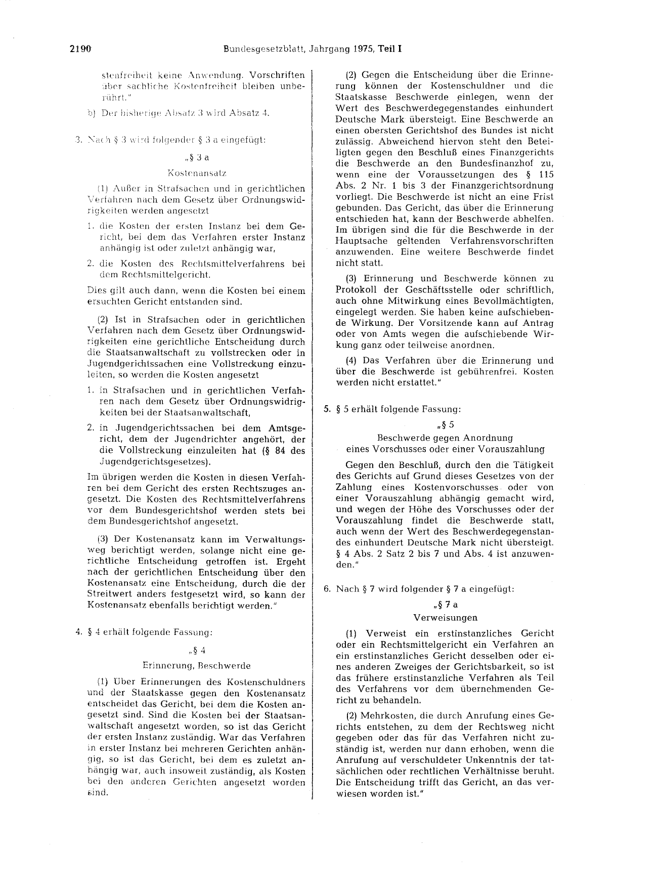 BGBl. 1975, Seite 2190 — Originalseite als Abbildung