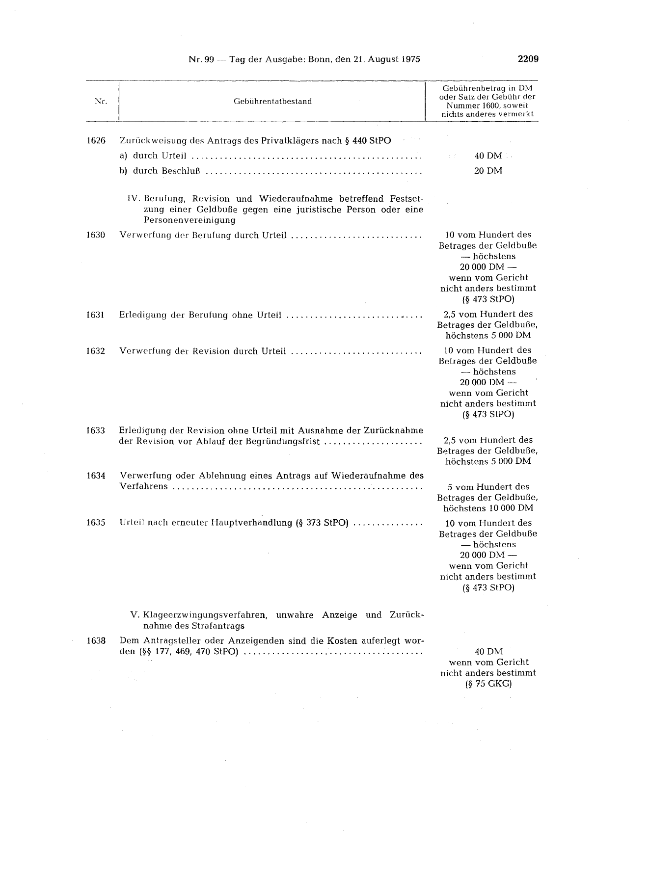 BGBl. 1975, Seite 2209 — Originalseite als Abbildung