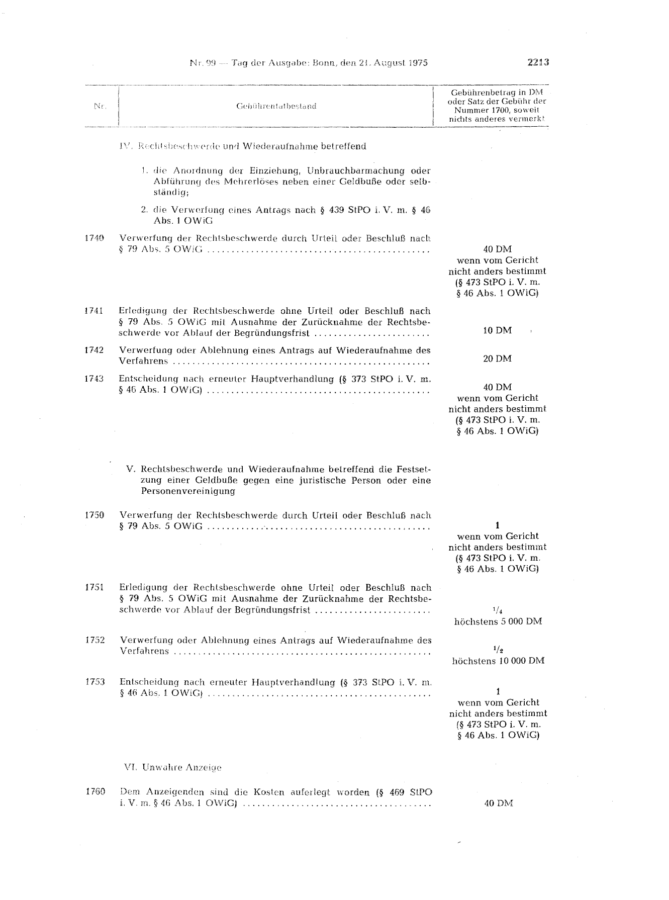 BGBl. 1975, Seite 2213 — Originalseite als Abbildung