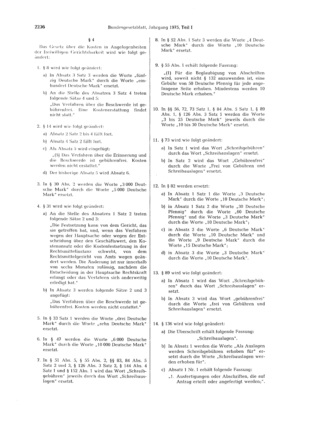 BGBl. 1975, Seite 2236 — Originalseite als Abbildung