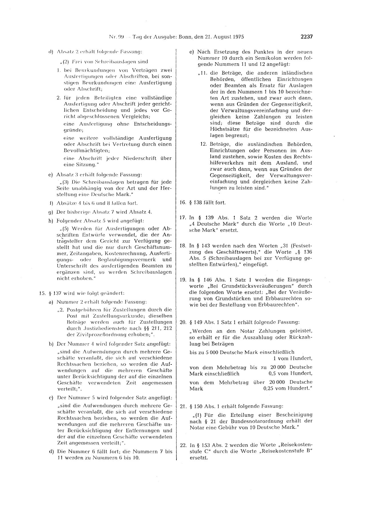 BGBl. 1975, Seite 2237 — Originalseite als Abbildung
